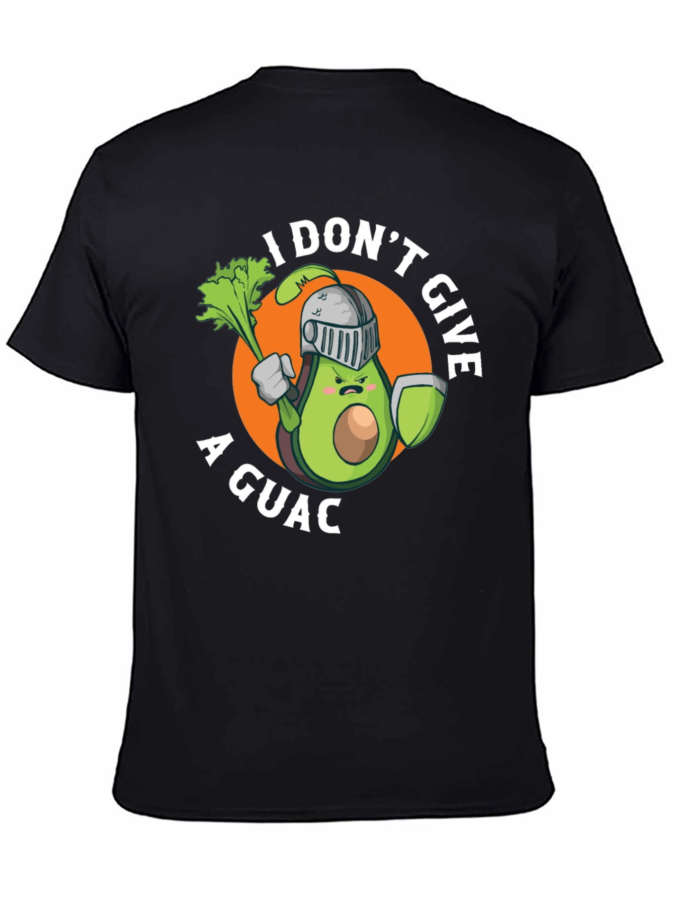 Black I Don't Give A Guac T-Shirt Funny Avocado Knight Tee view 4