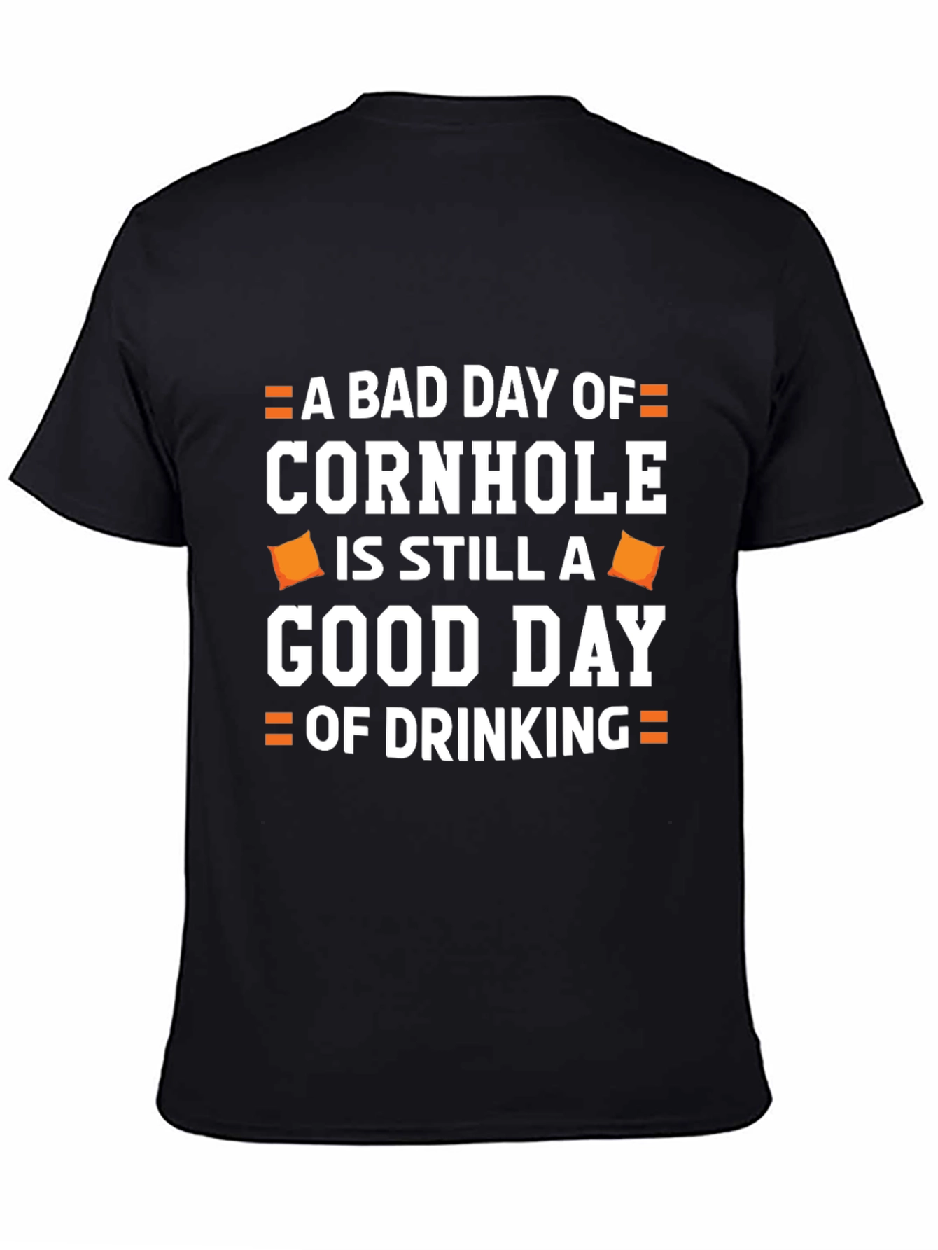 Black Funny Cornhole & Drinking T-Shirt view 4