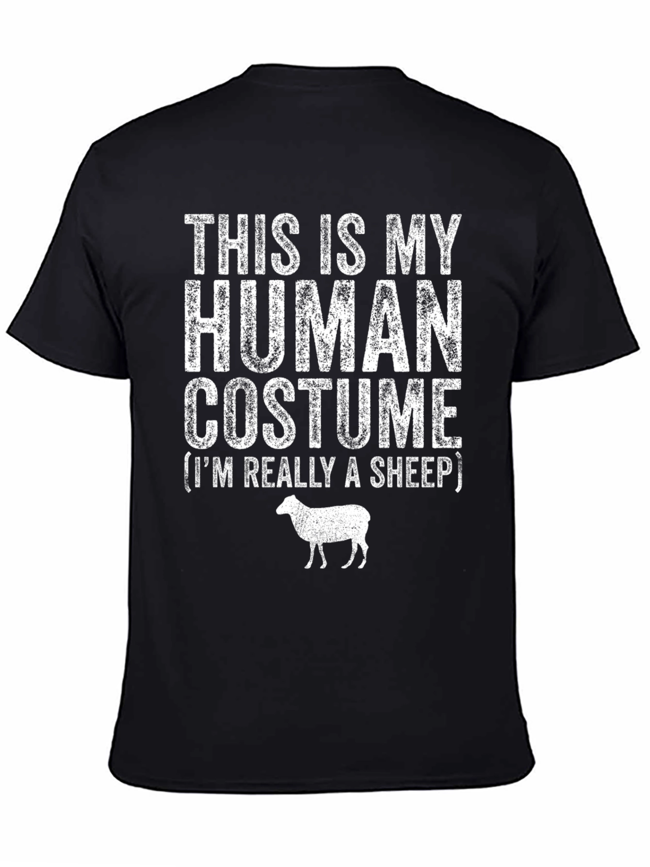 Black Human Costume Sheep T-Shirt view 4