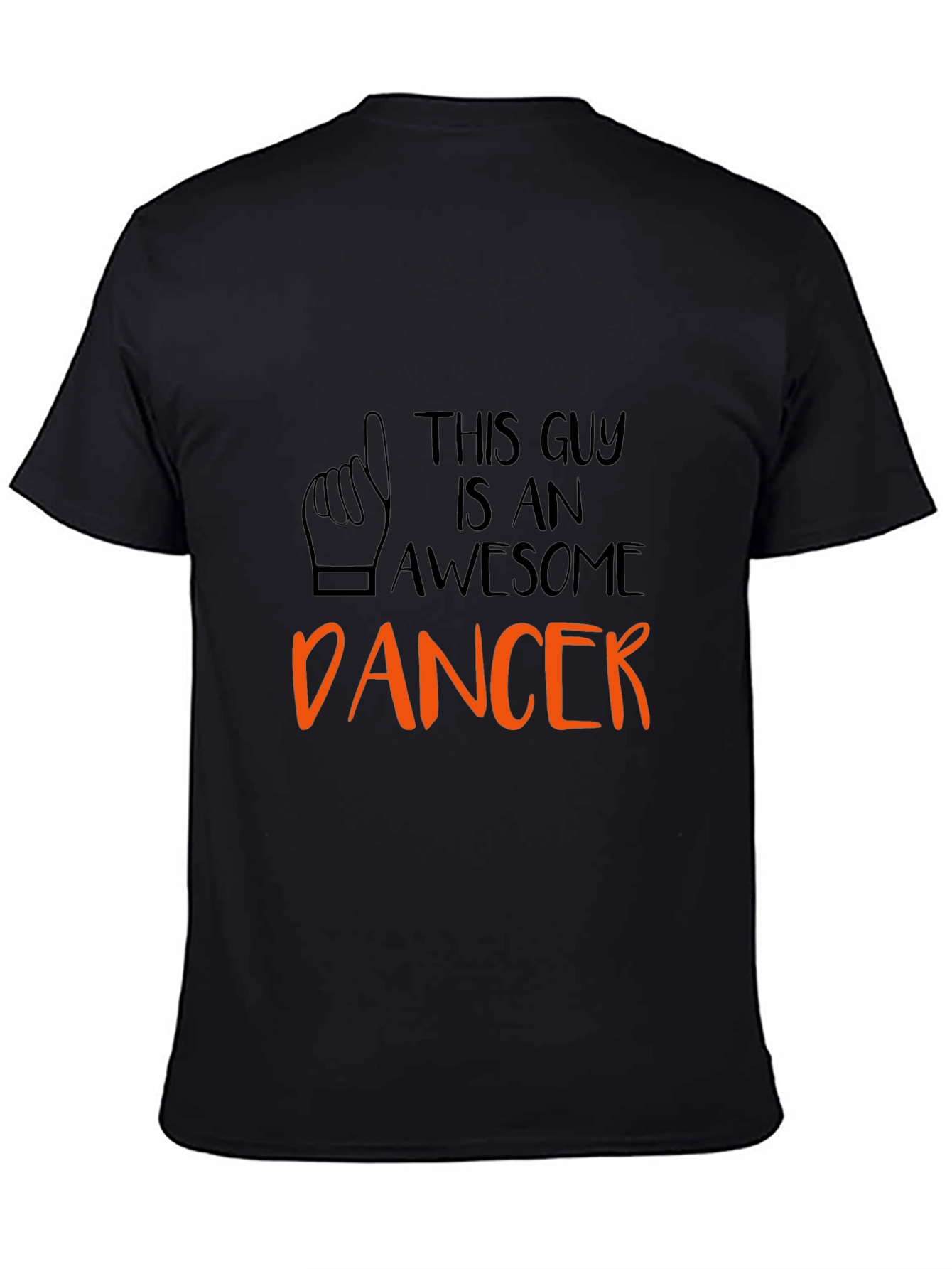 Black Awesome Dancer Graphic Tee - Black Cotton T-Shirt view 4