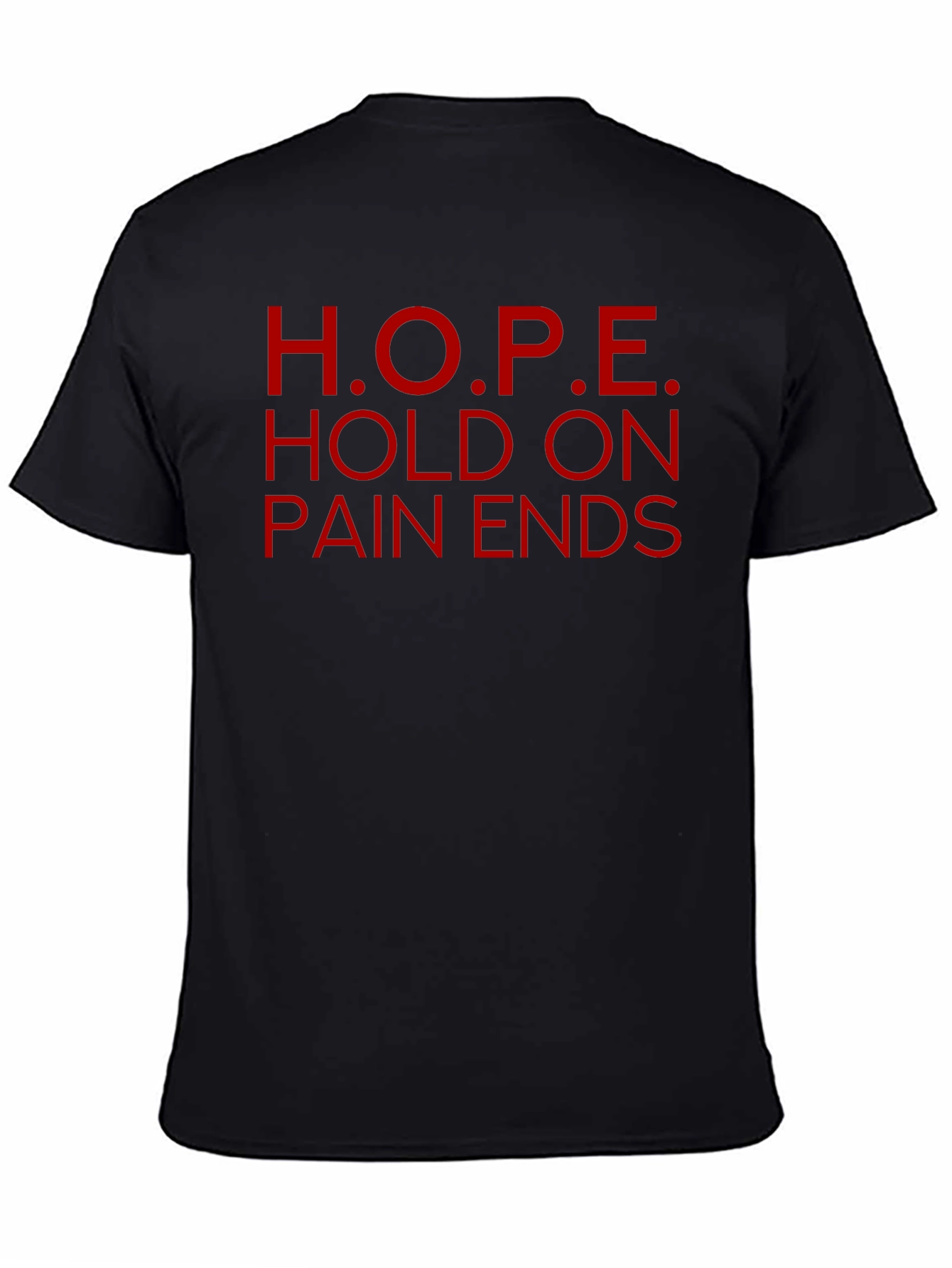 Black H.O.P.E. Graphic Tee - Hold On, Pain Ends view 4