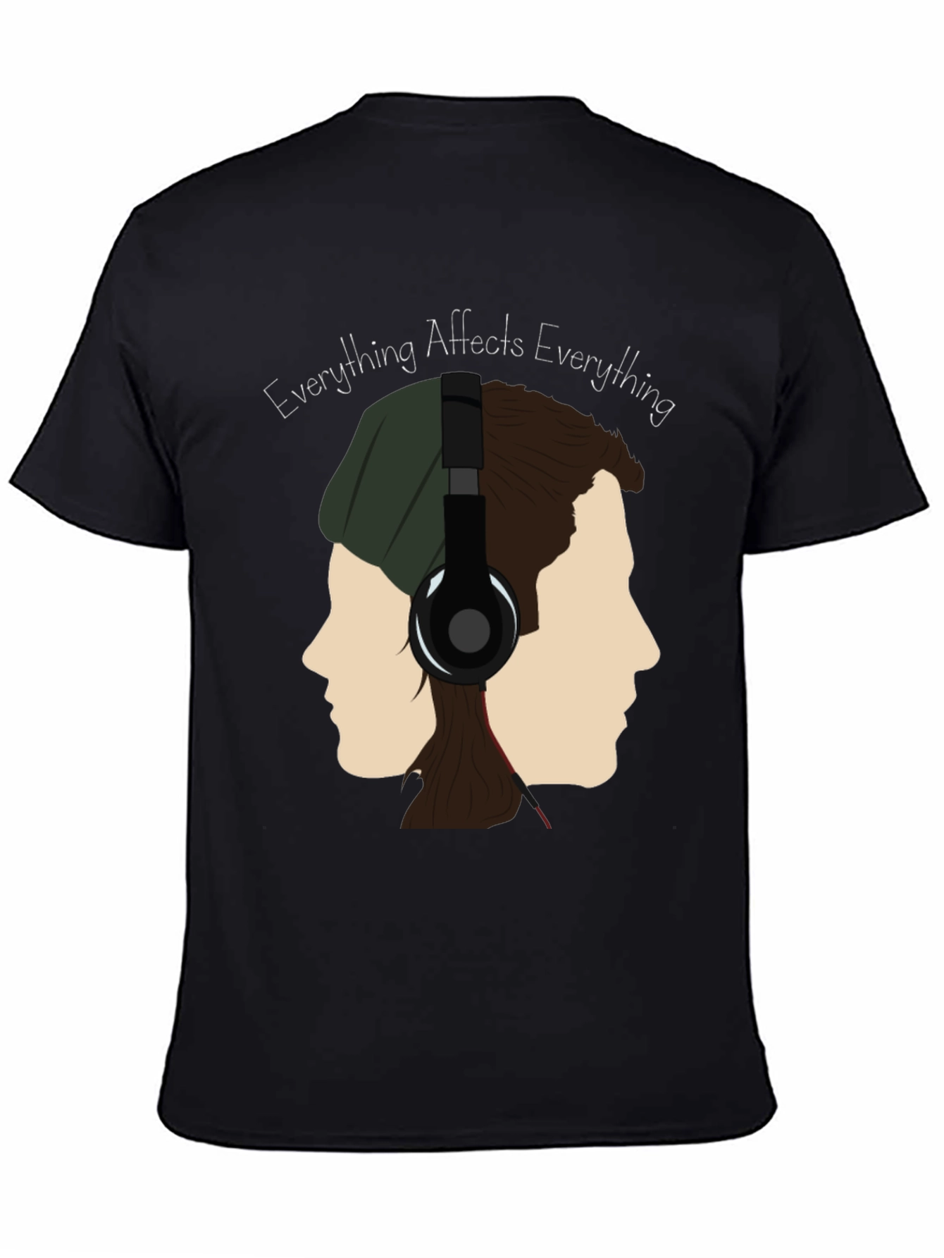 Black Everything Affects Everything T-Shirt view 4