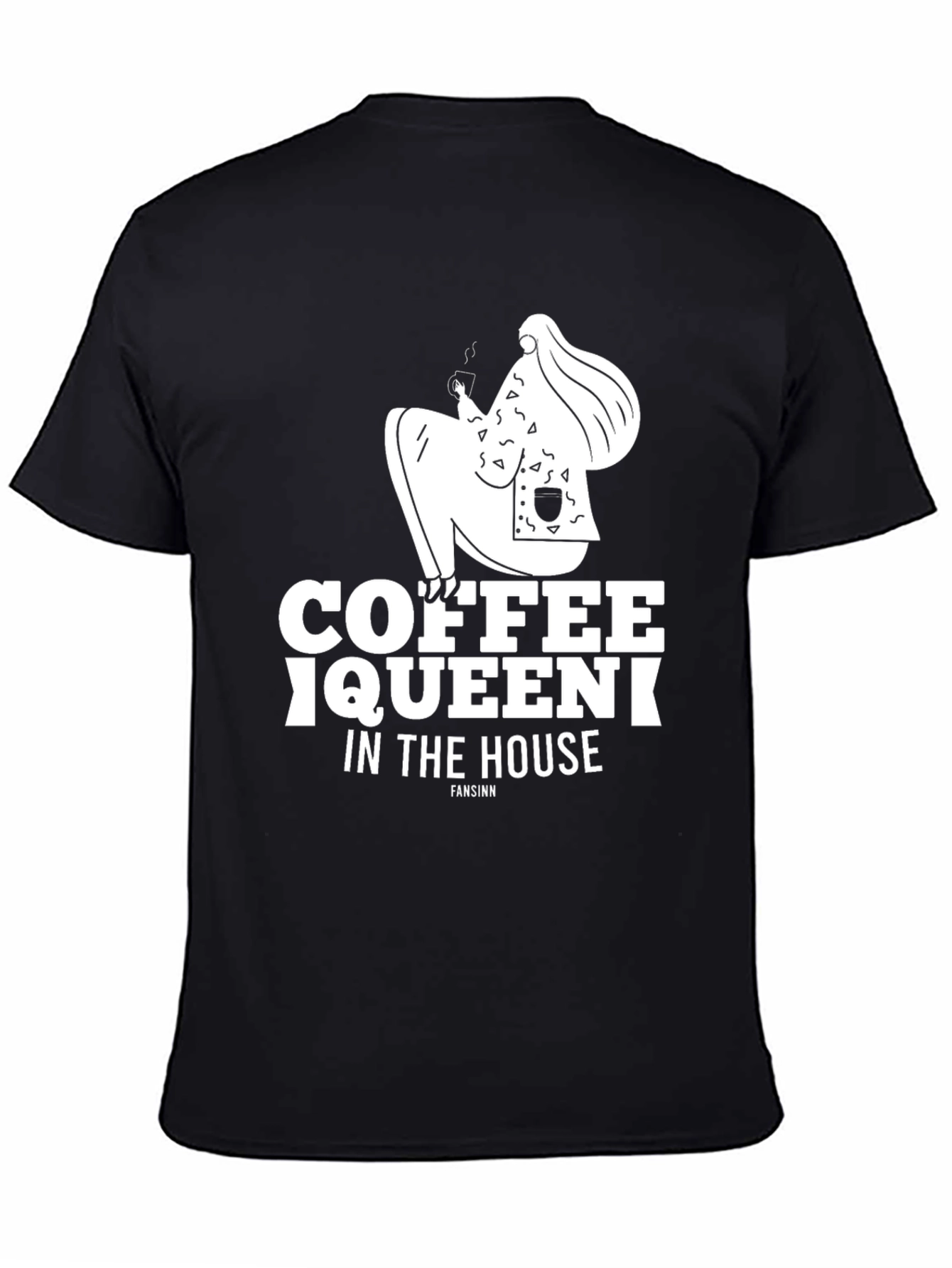 Black Coffee Queen Graphic T-Shirt - Casual Style view 4