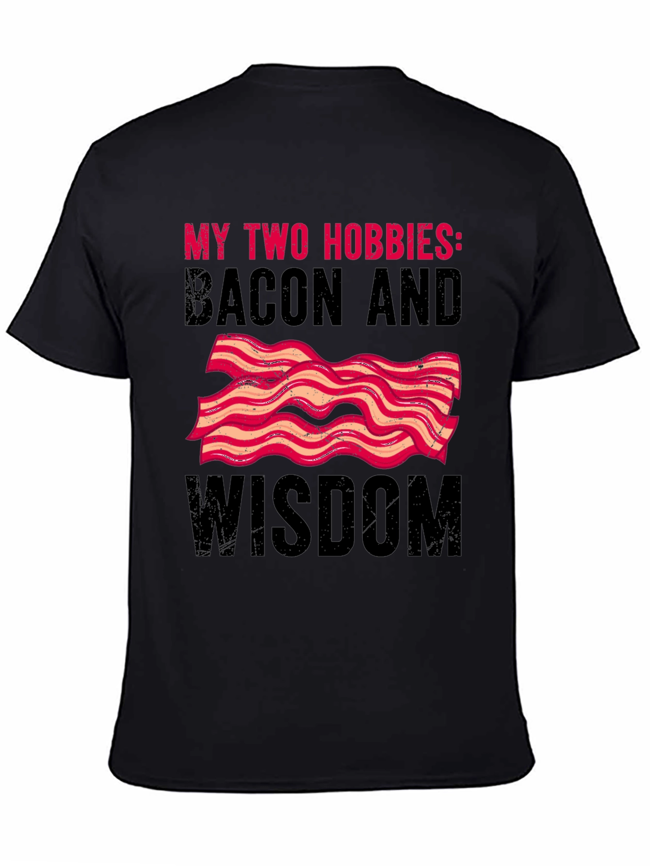 Black Bacon and Wisdom Graphic T-Shirt view 4