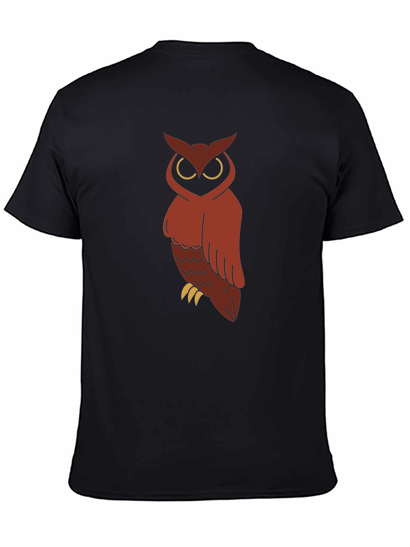 Black Owl Graphic Print Black T-Shirt view 4