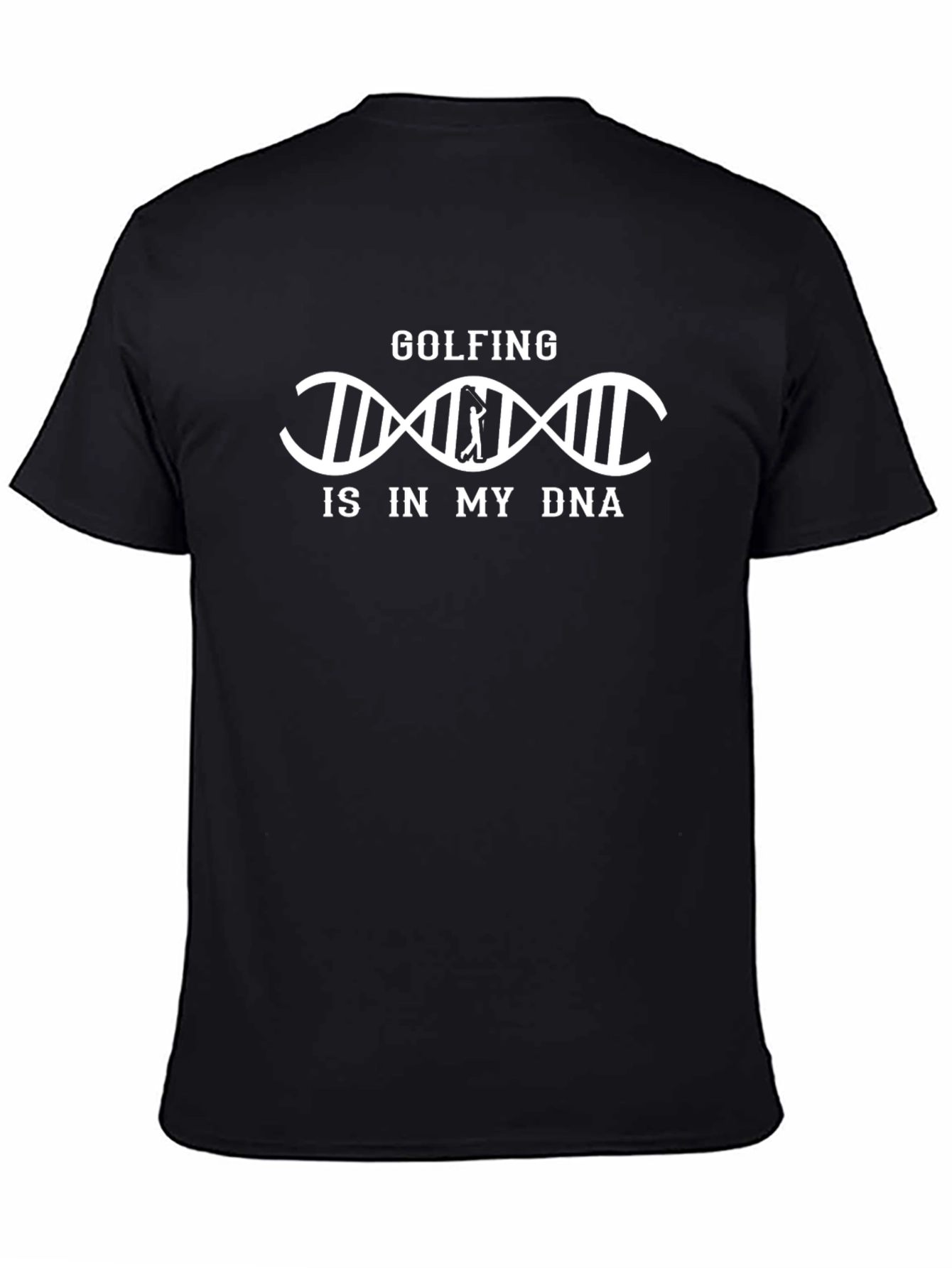 Black Golfing DNA Graphic T-Shirt - Black view 4