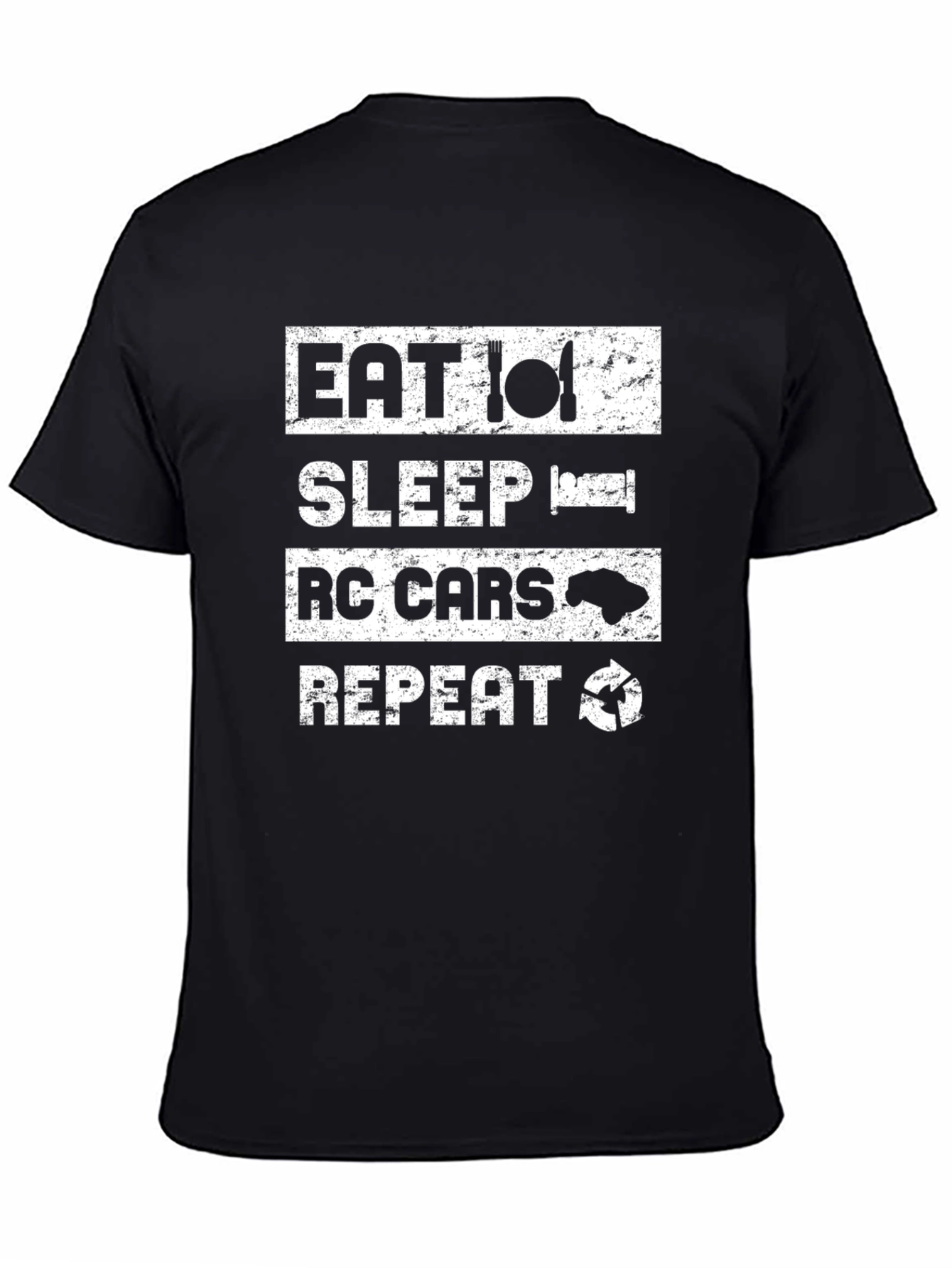 Black Eat Sleep RC Cars Repeat Black T-Shirt view 4