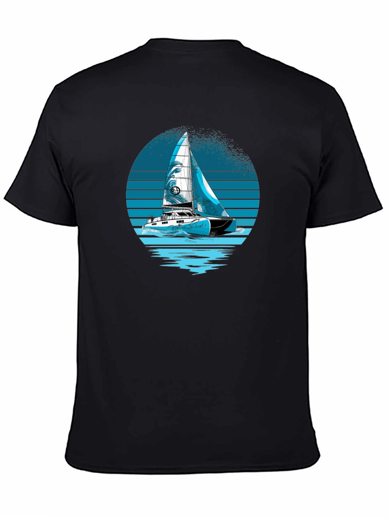 Black Sailing T-Shirt - Black Nautical Graphic Tee view 4