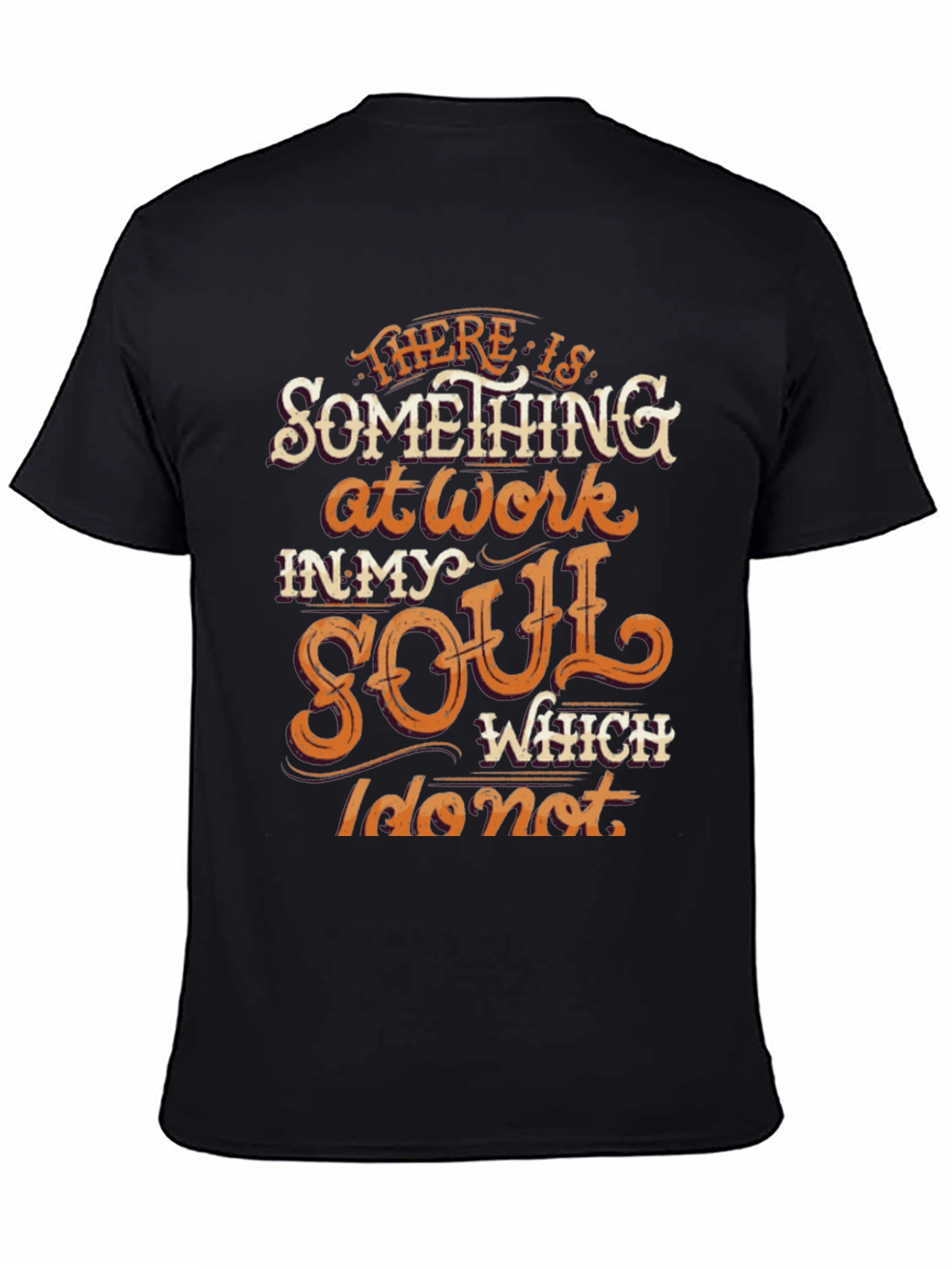 Black Soulful Graphic Tee - Inspiring Message T-Shirt view 4