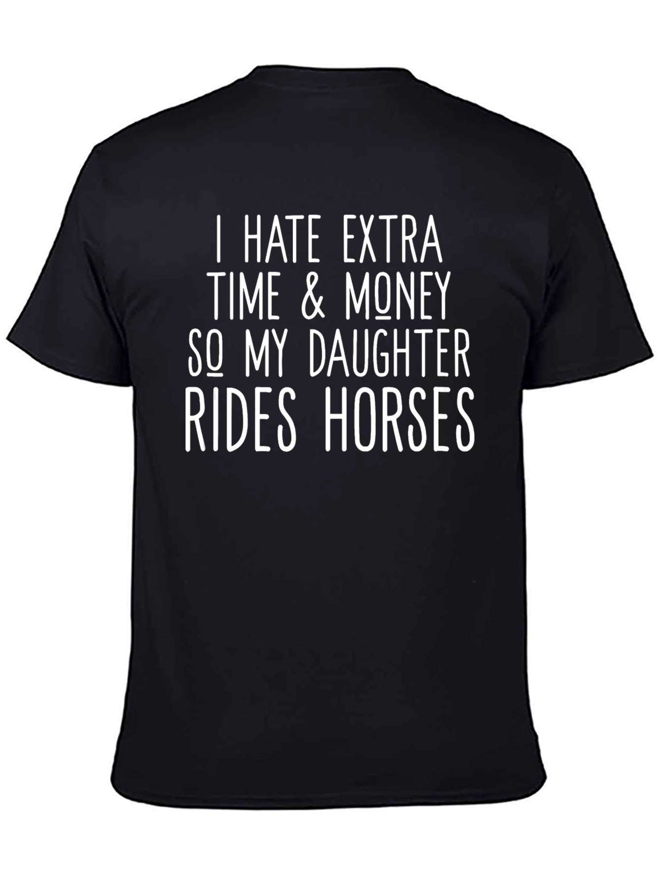 Black Humorous Horse Riding Dad T-Shirt view 4