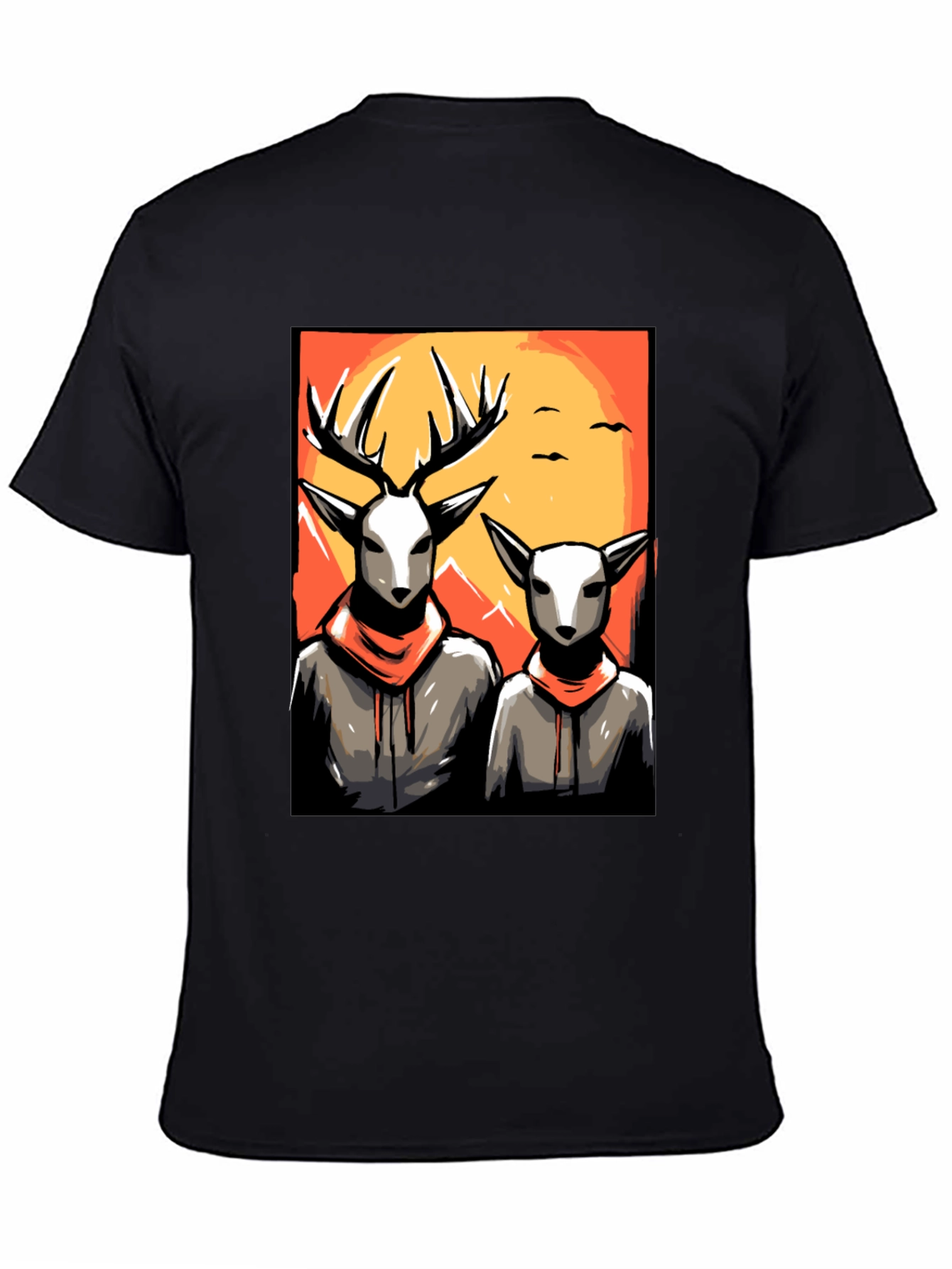 Black Deer Duo Graphic Tee - Cool Urban Style view 4