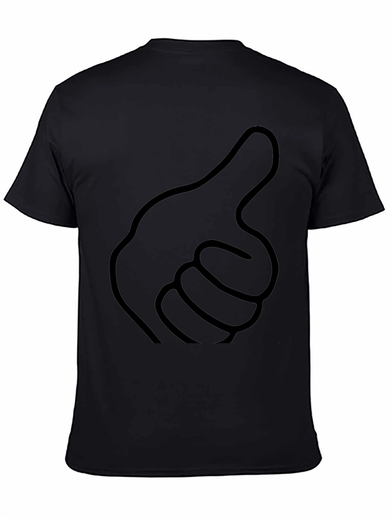Black Thumbs Up Graphic Black T-Shirt view 4