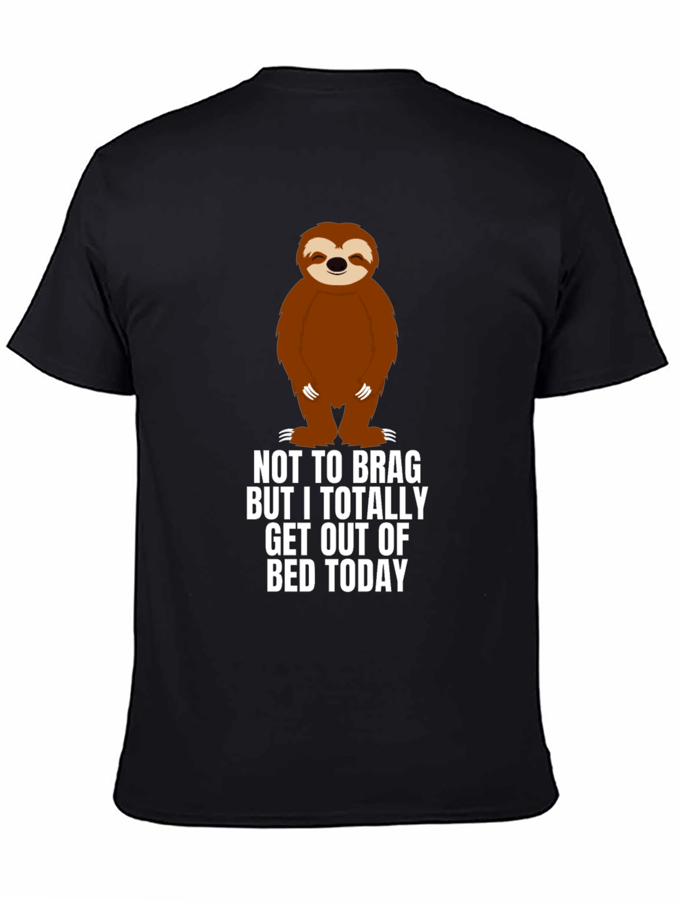 Black Sloth 'Out of Bed' Graphic T-Shirt view 4