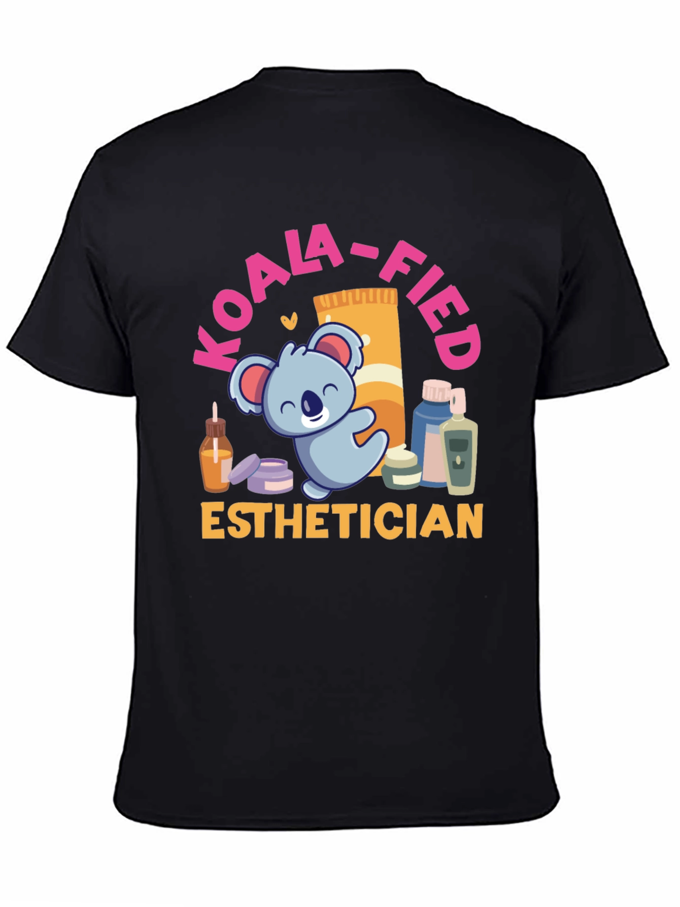 Black Koala-fied Esthetician T-Shirt view 4