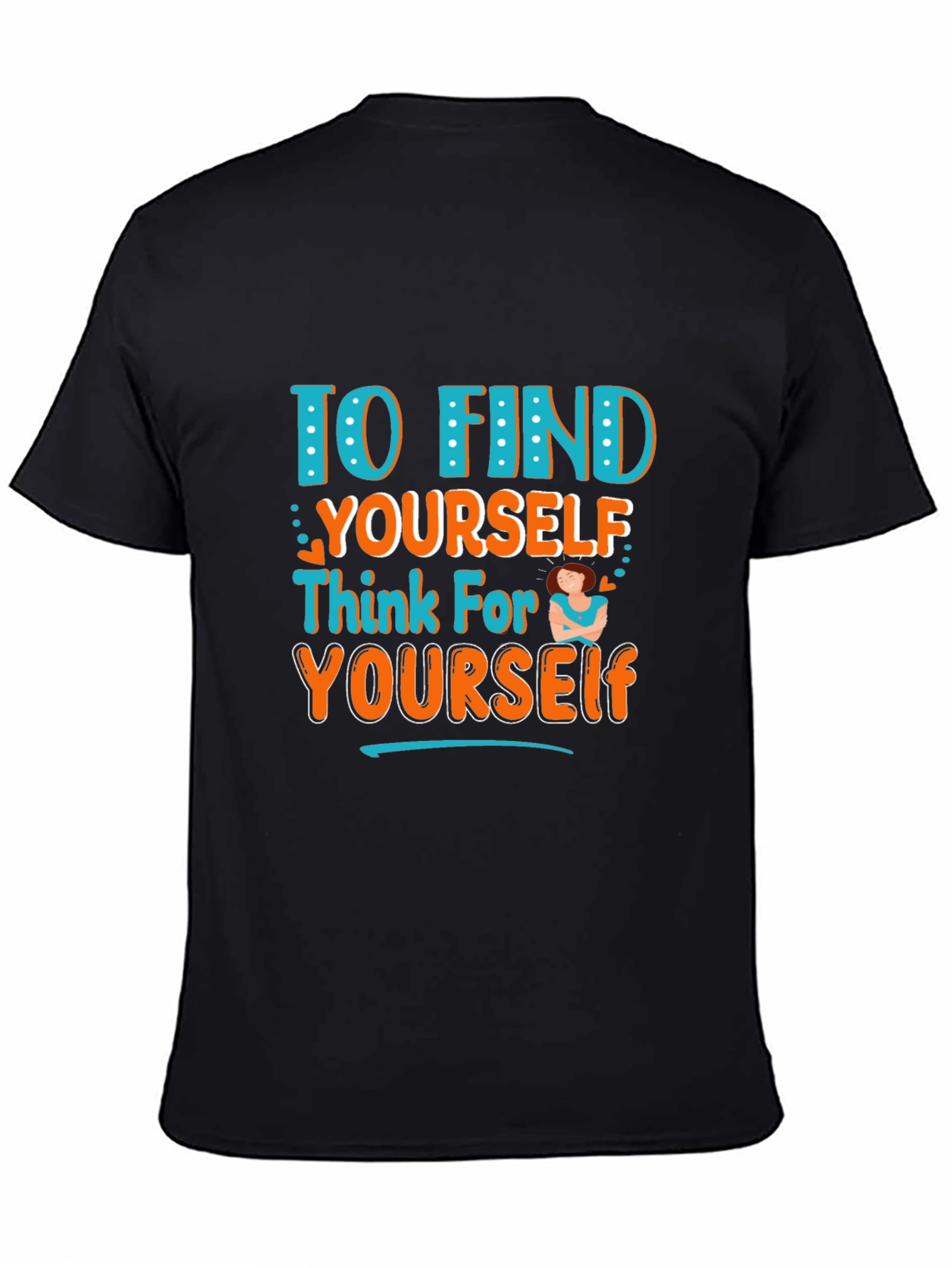 Black Think For Yourself Graphic T-Shirt view 4