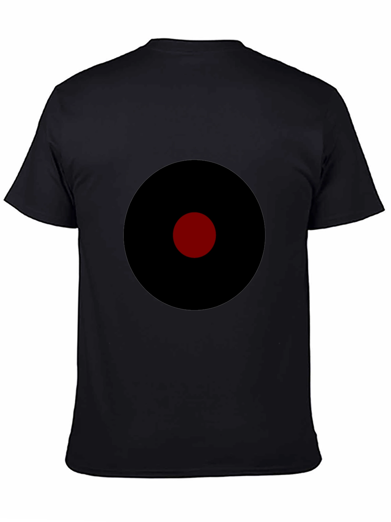 Black Men's Black T-Shirt with Target Graphic view 4