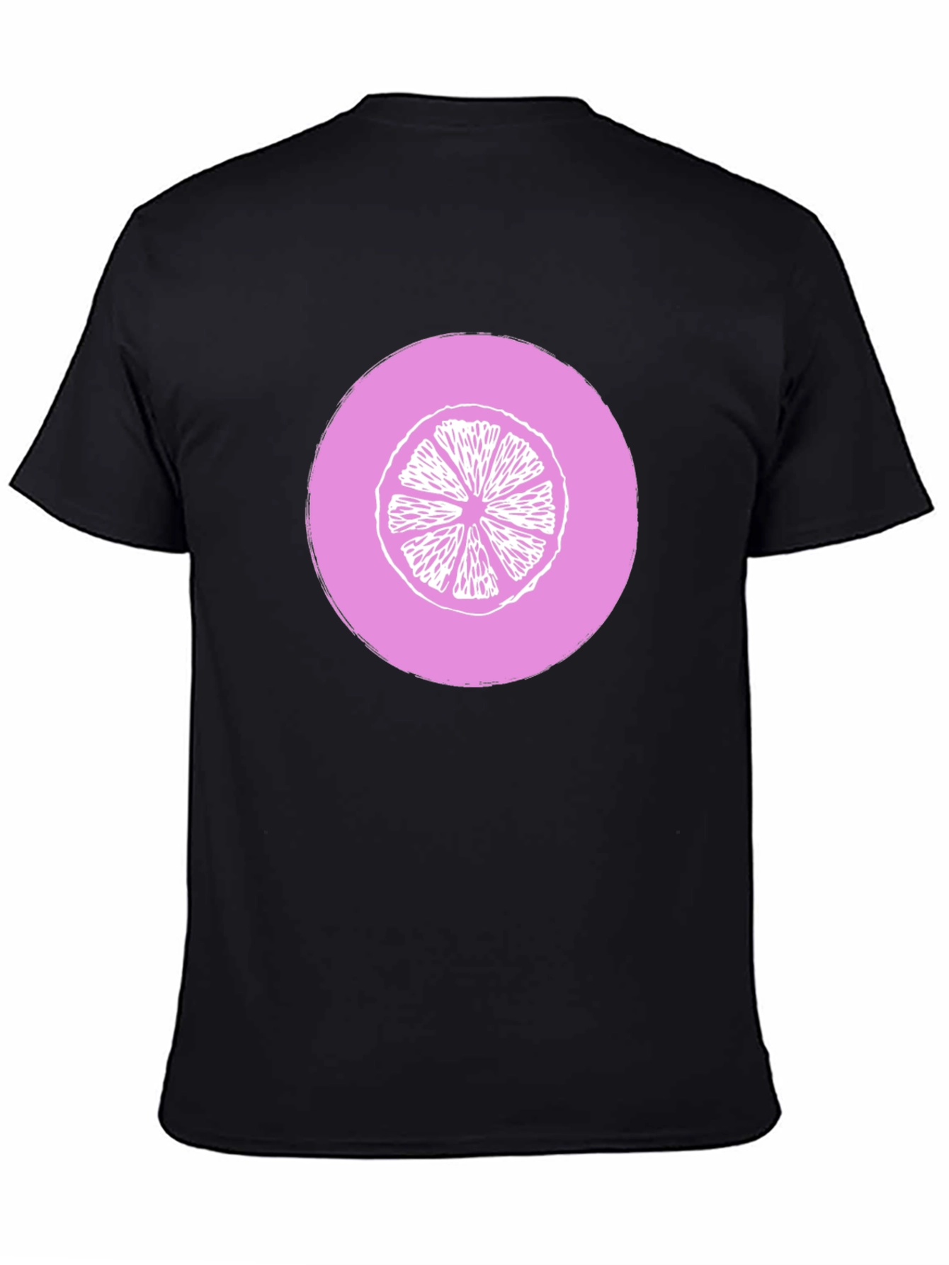 Black Citrus Slice Graphic Tee - Unisex Black T-Shirt view 4