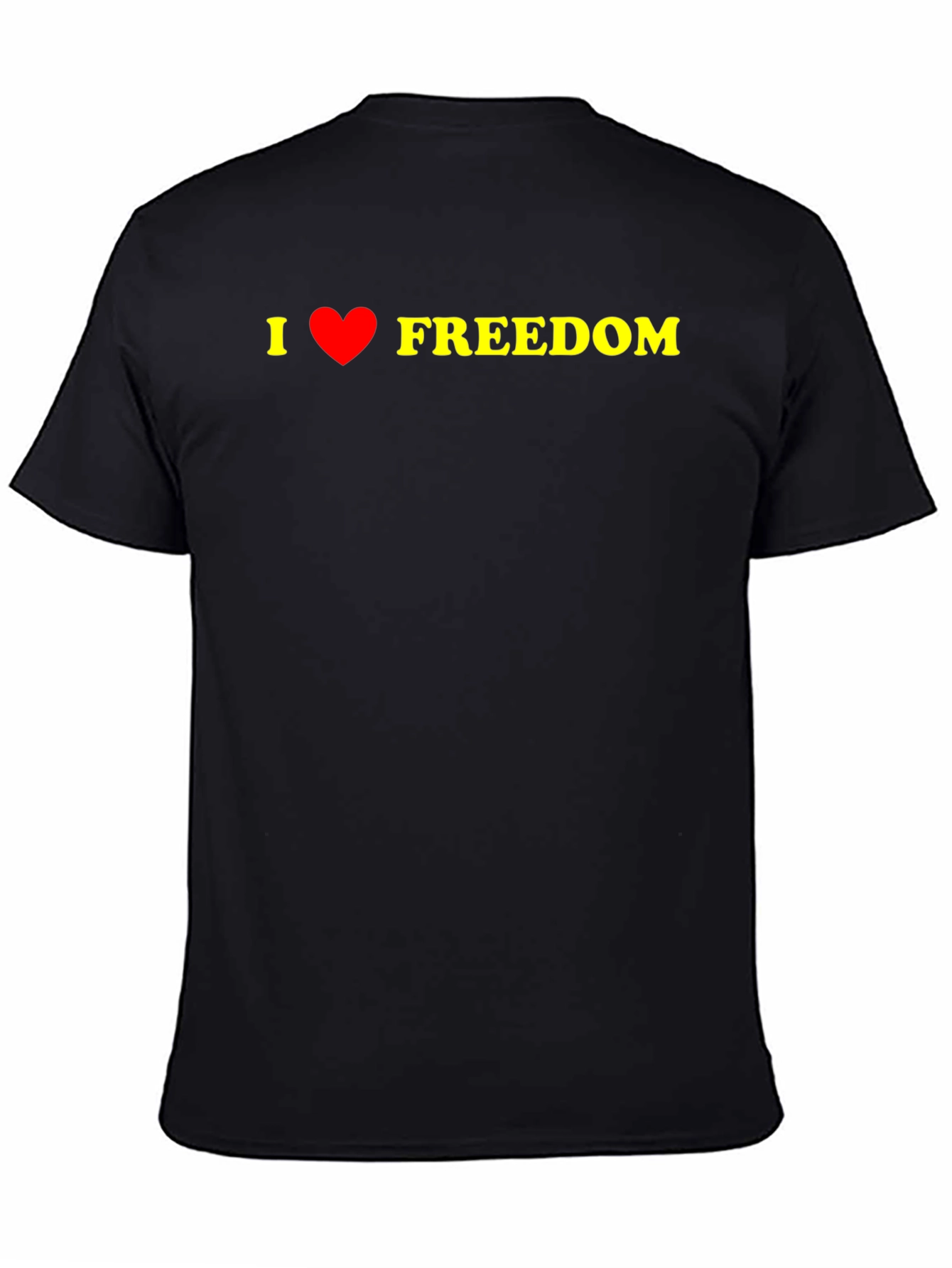 Black I Love Freedom Graphic Tee - Black Casual T-Shirt view 4