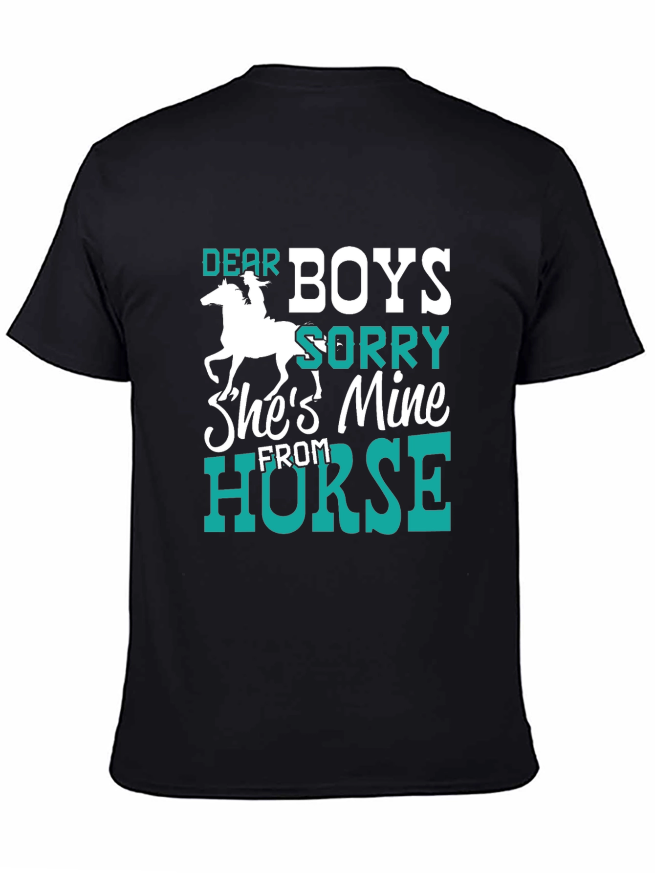 Black Dear Boys Horse Lover T-Shirt view 4