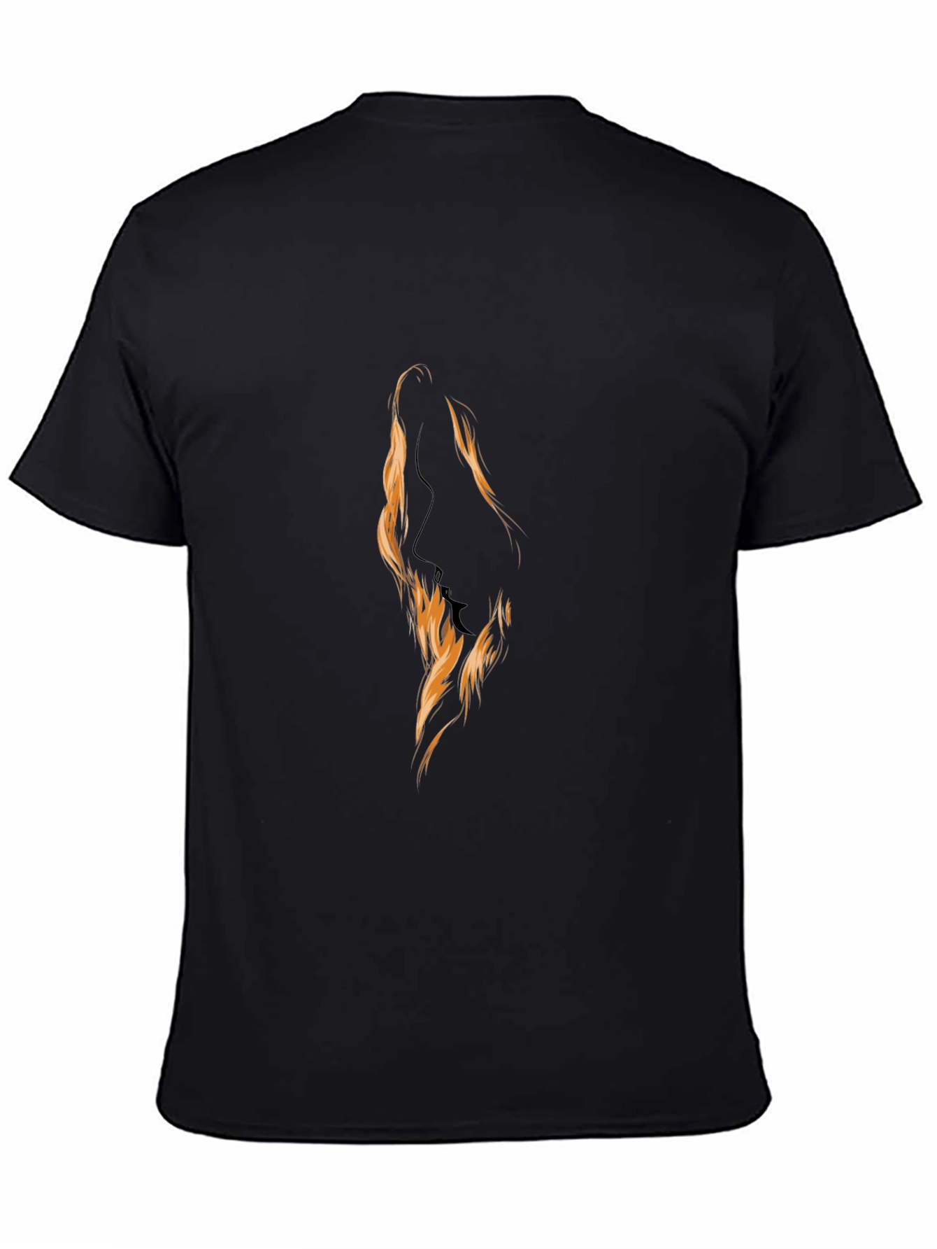 Black Silhouette Fire Graphic Black T-Shirt view 4