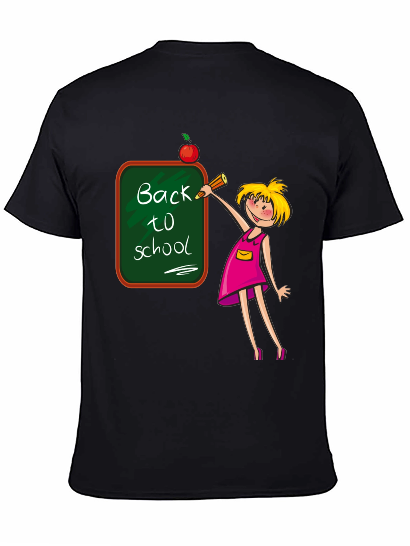 Black Back to School Teacher T-Shirt view 4