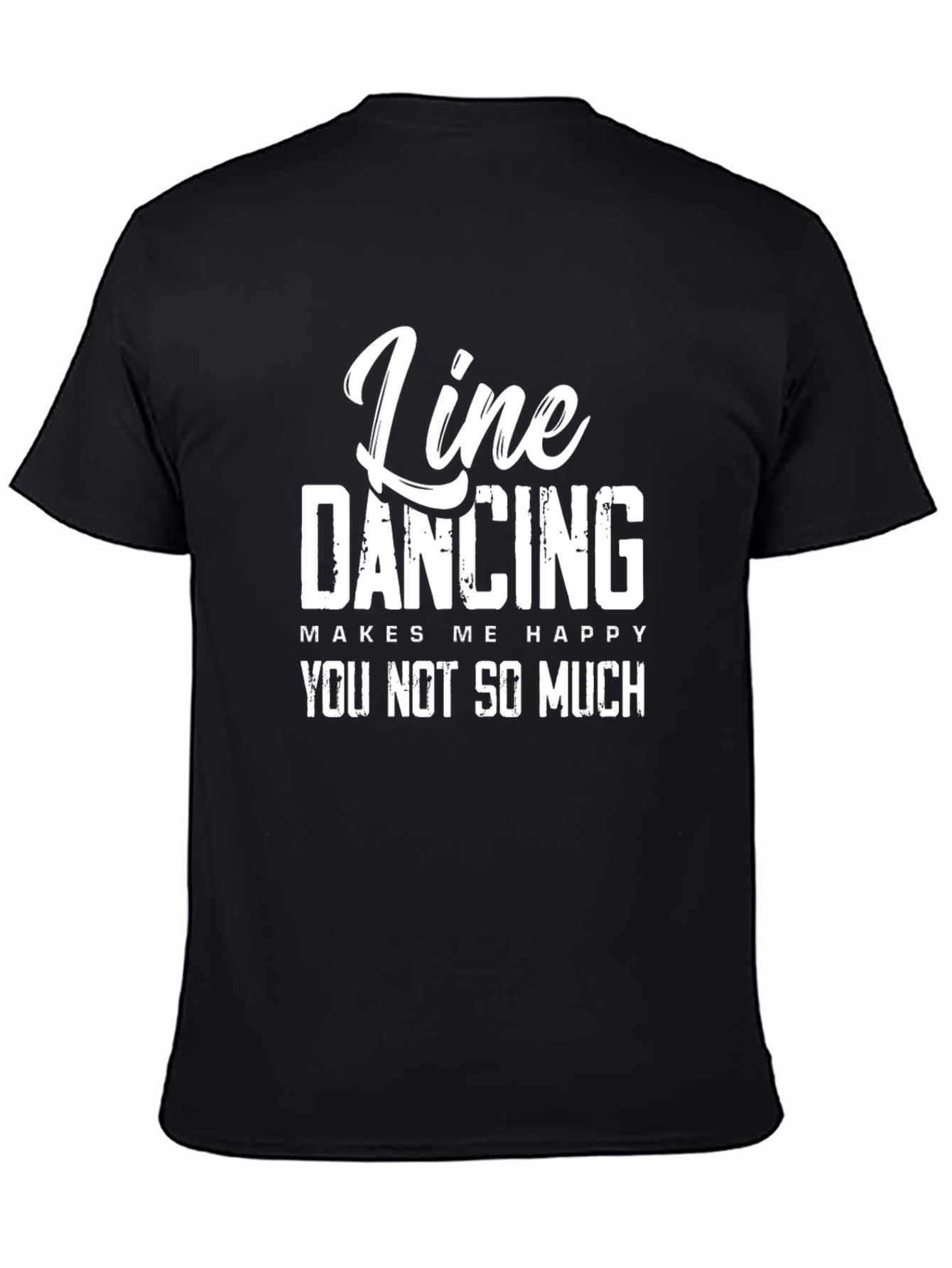 Black Line Dancing Makes Me Happy T-Shirt view 4