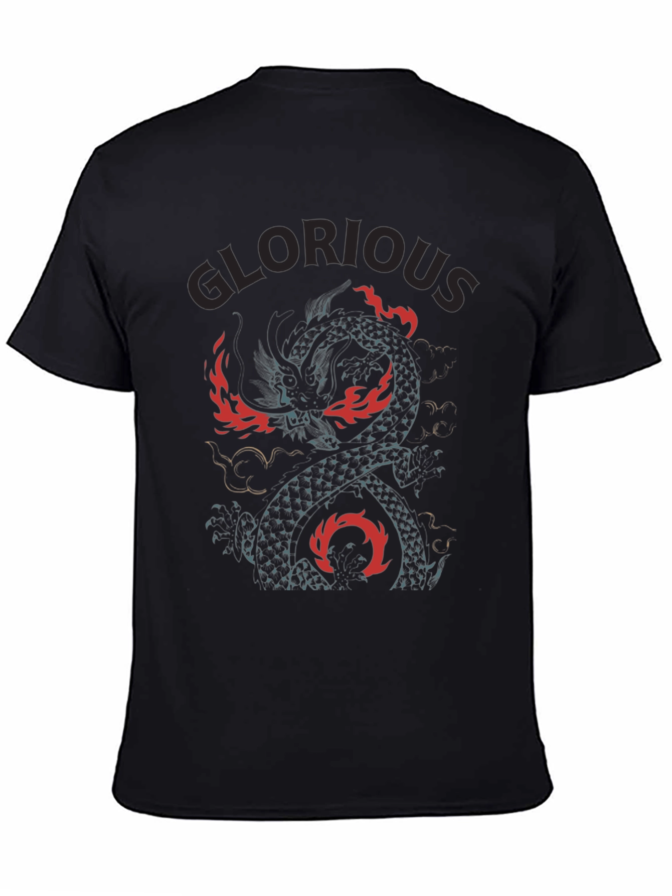 Black Glorious Dragon Graphic Tee - Black view 4