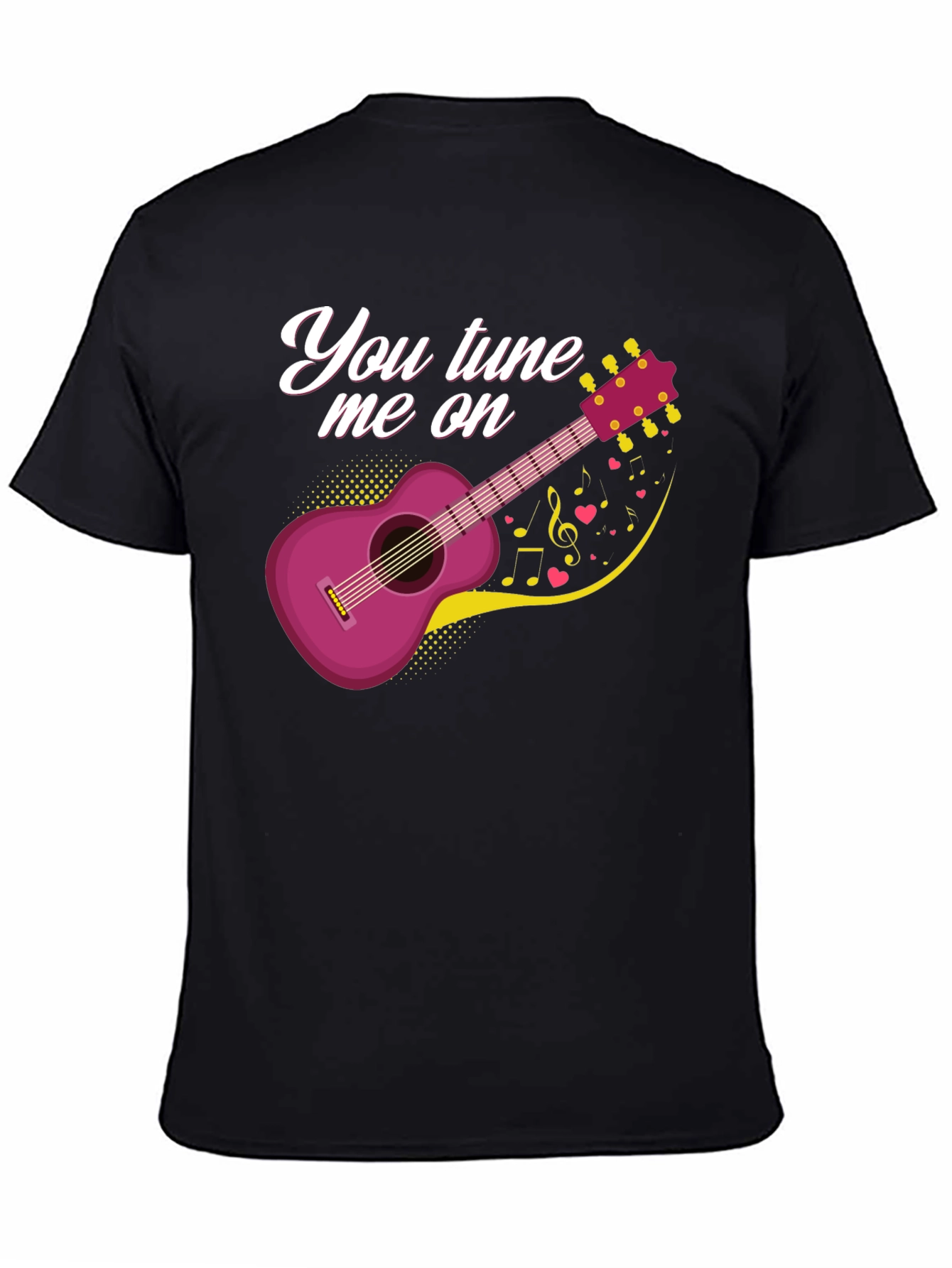 Black You Tune Me On Guitar Music Lover T-Shirt view 4