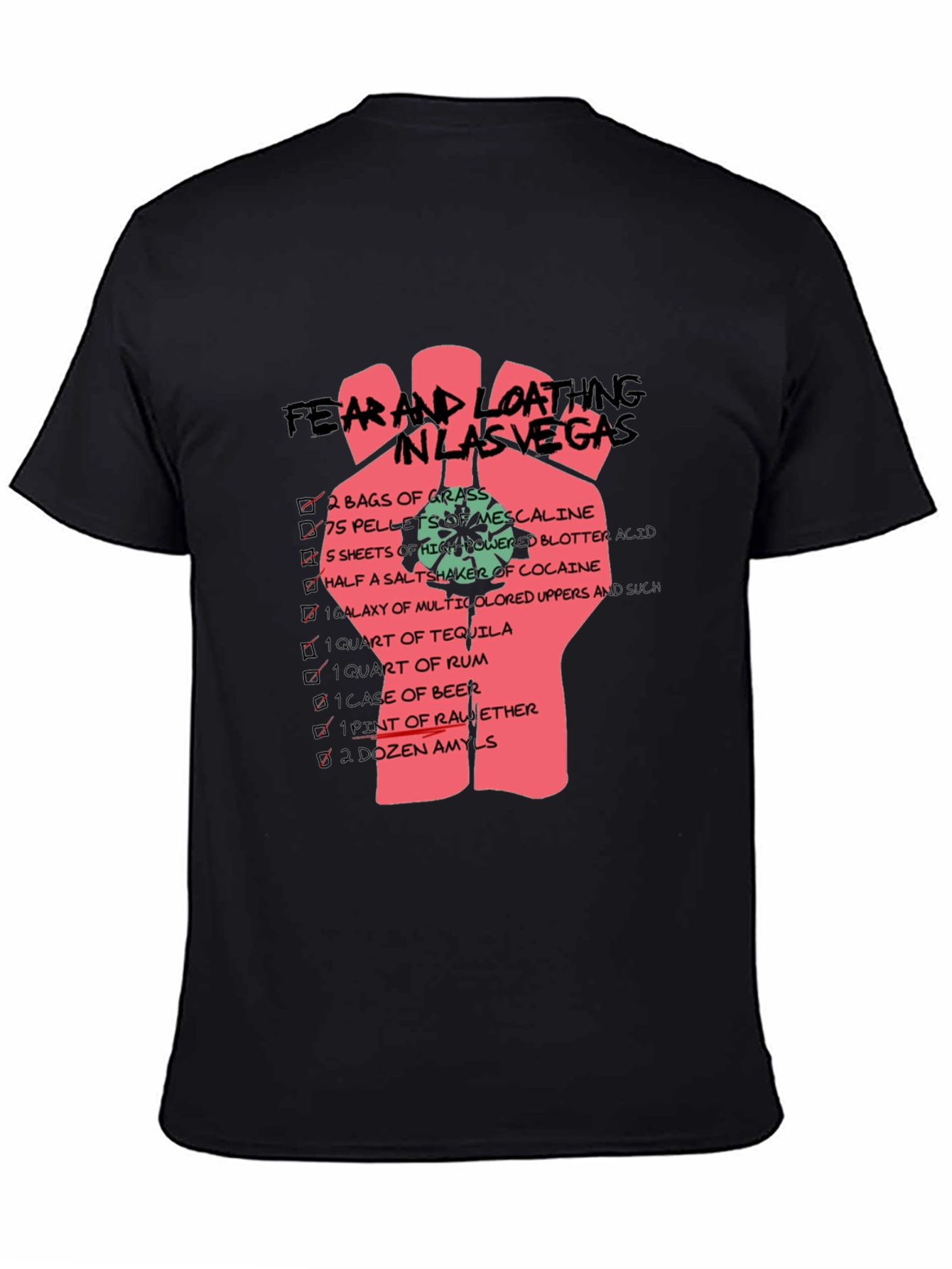 Black Fear and Loathing Graphic T-Shirt view 4