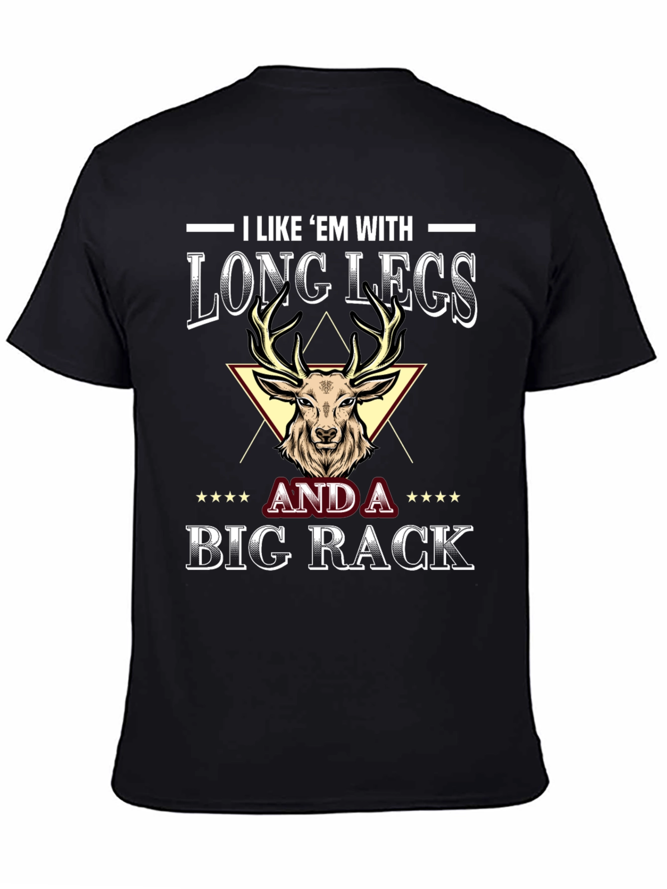 Black Men's "Long Legs Big Rack" Graphic Tee view 4
