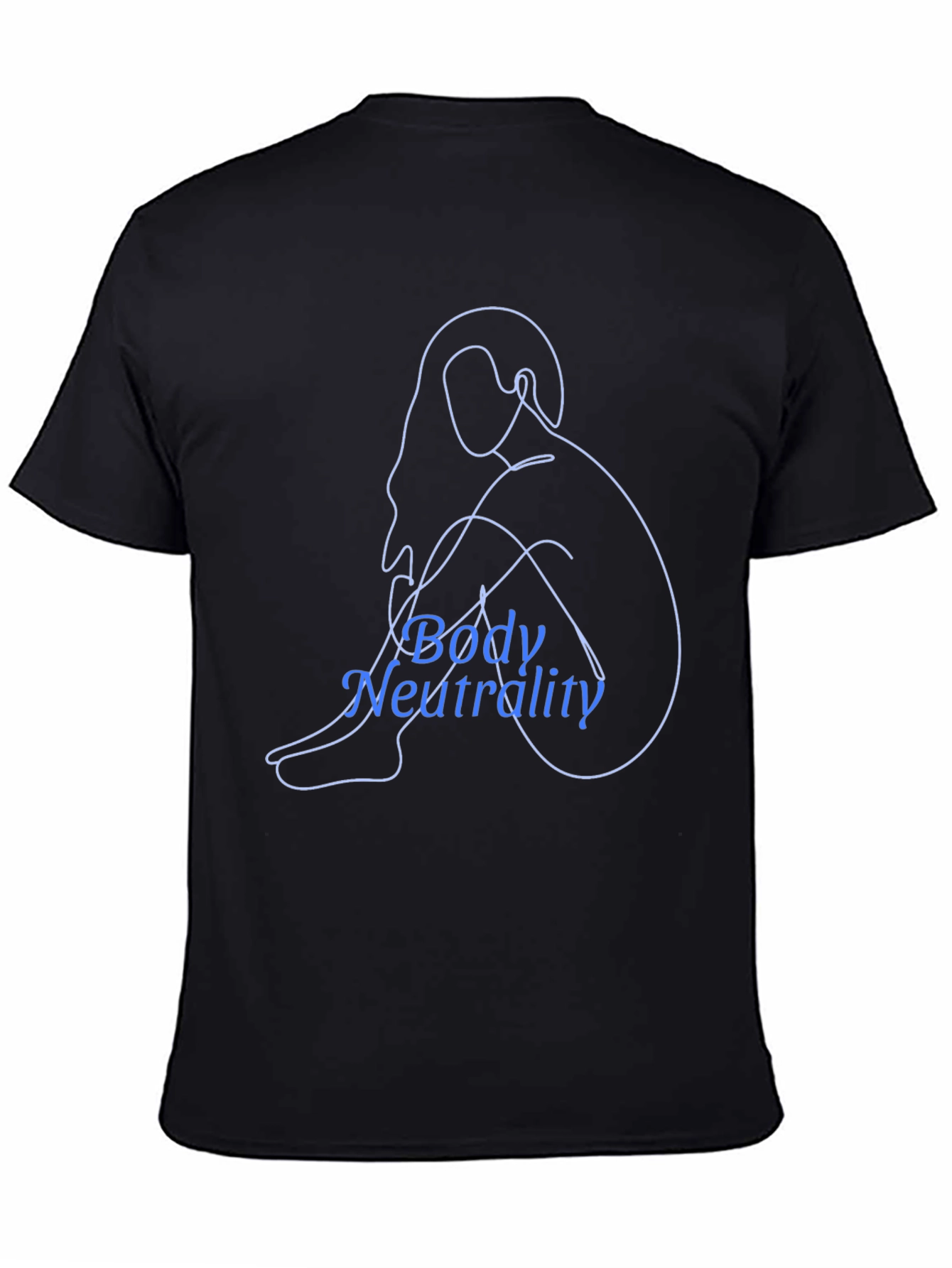 Black Body Neutrality Line Art T-Shirt - Black view 4