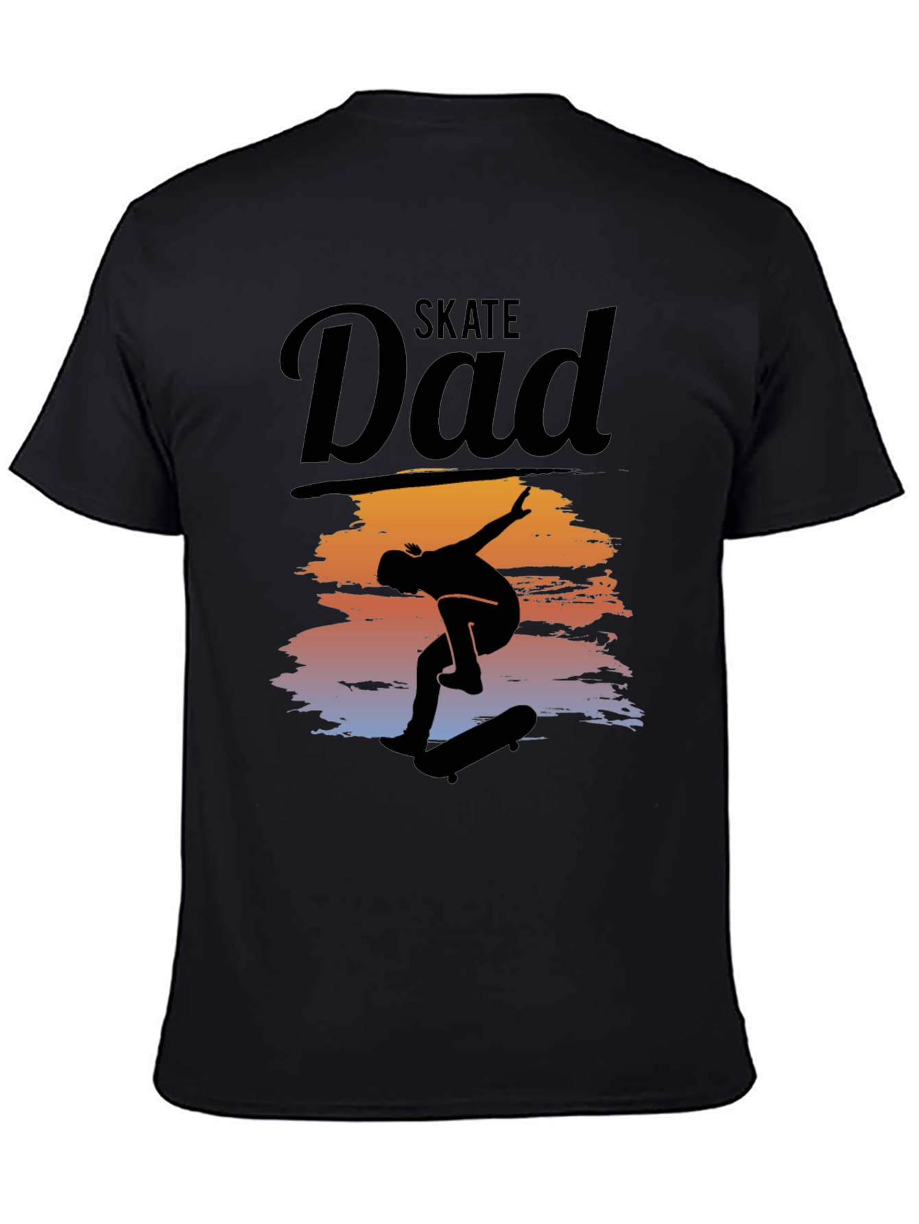 Black Skate Dad T-Shirt Cool Silhouette Graphic Tee view 4