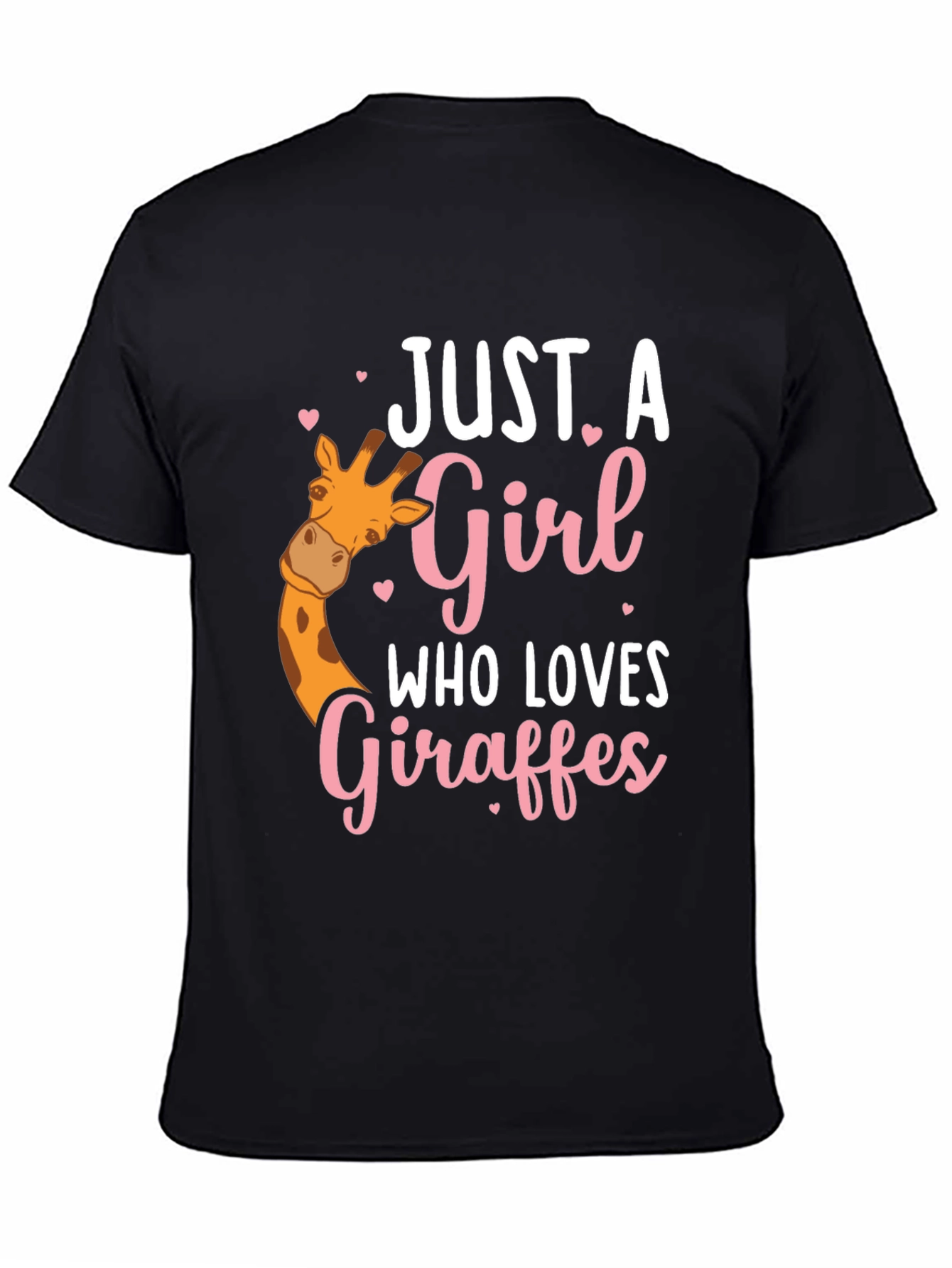 Black Giraffe Lover T-Shirt - Cute Giraffe Girl Tee view 4