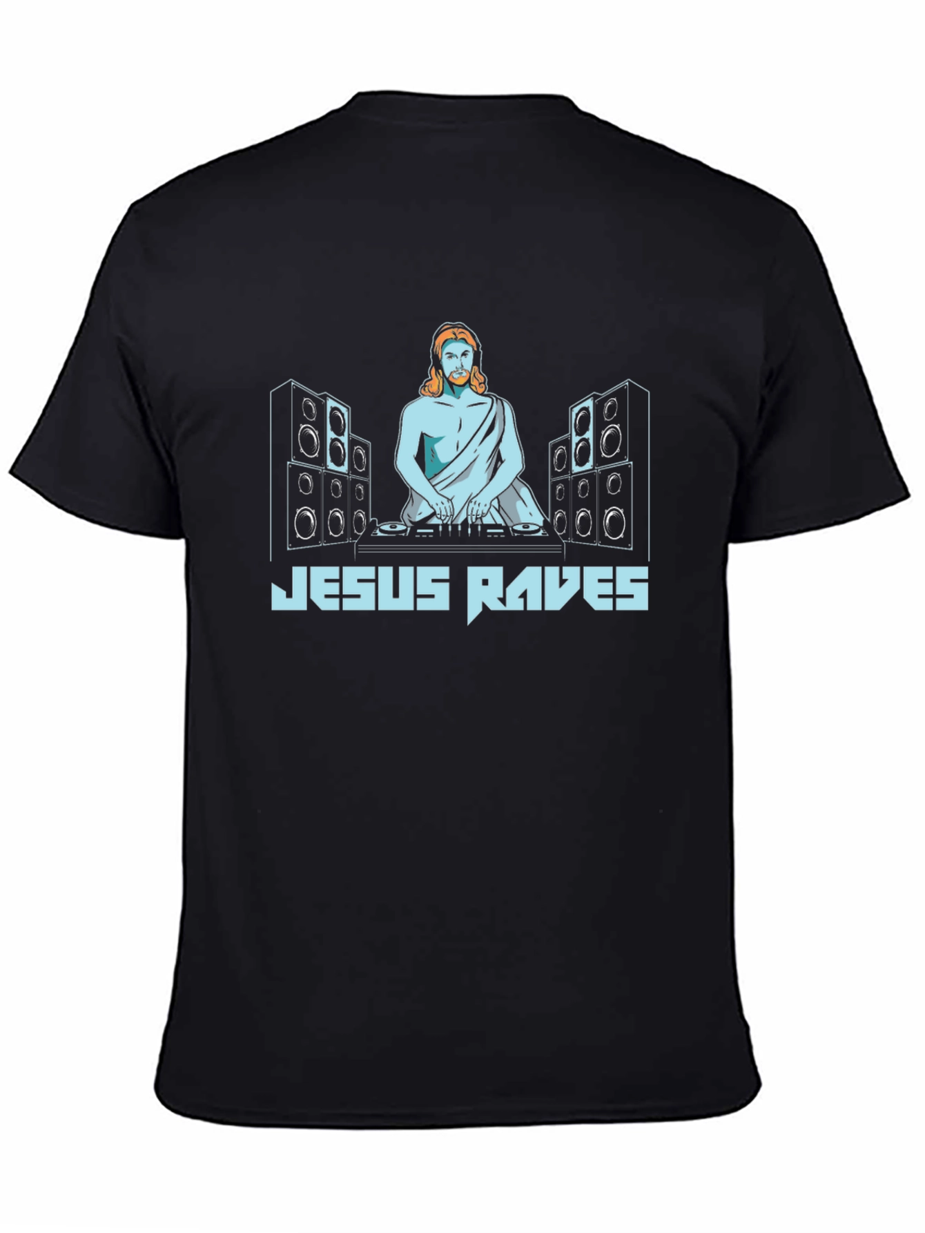 Black Jesus Raves Graphic Print Black T-Shirt view 4