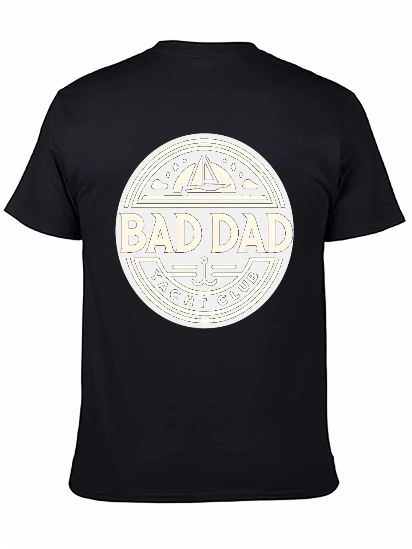 Black Bad Dad Yacht Club Black T-Shirt view 4