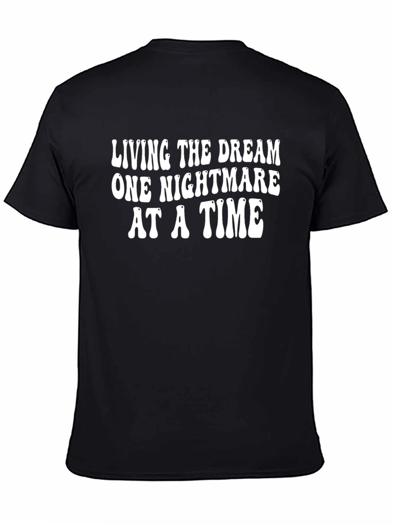 Black Living the Dream Graphic Tee - Black Cotton T-Shirt view 4