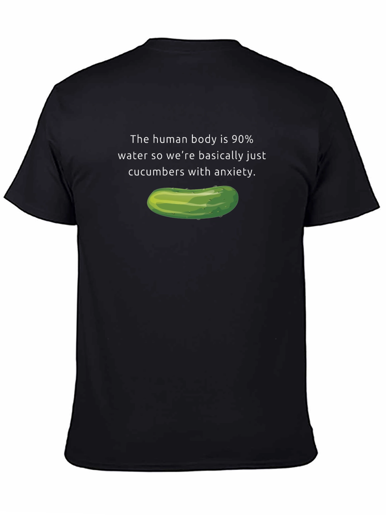 Black Cucumber Anxiety Graphic T-Shirt view 4