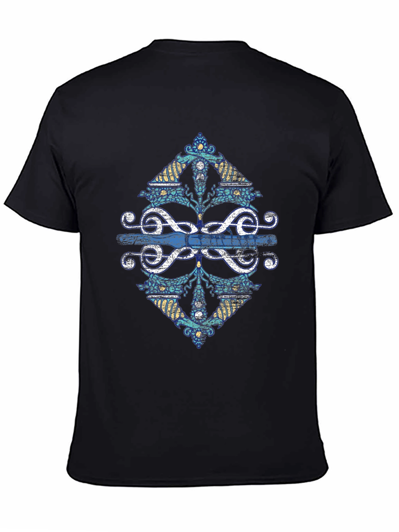 Black Graphic Treble Clef Diamond Tee - Black view 4