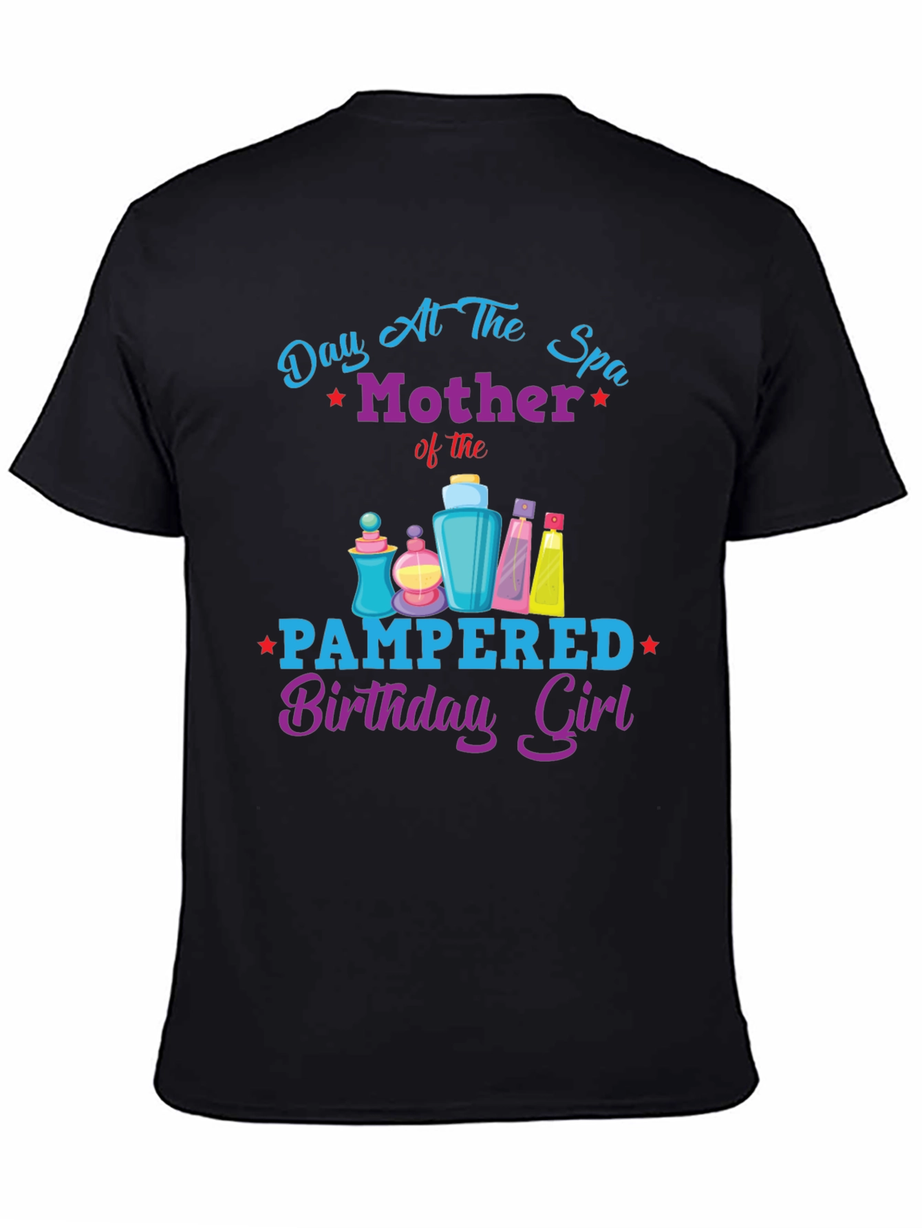 Black Mother's Day Spa Birthday Girl Graphic Tee view 4