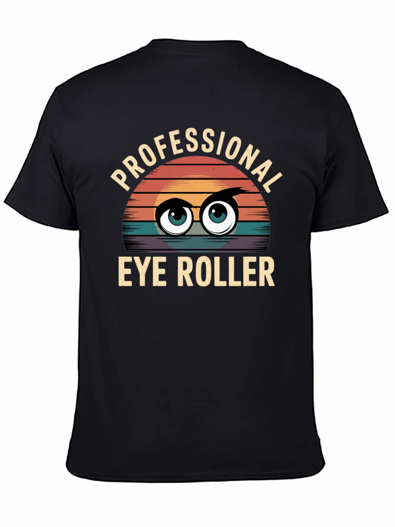 Black Professional Eye Roller T-Shirt view 4