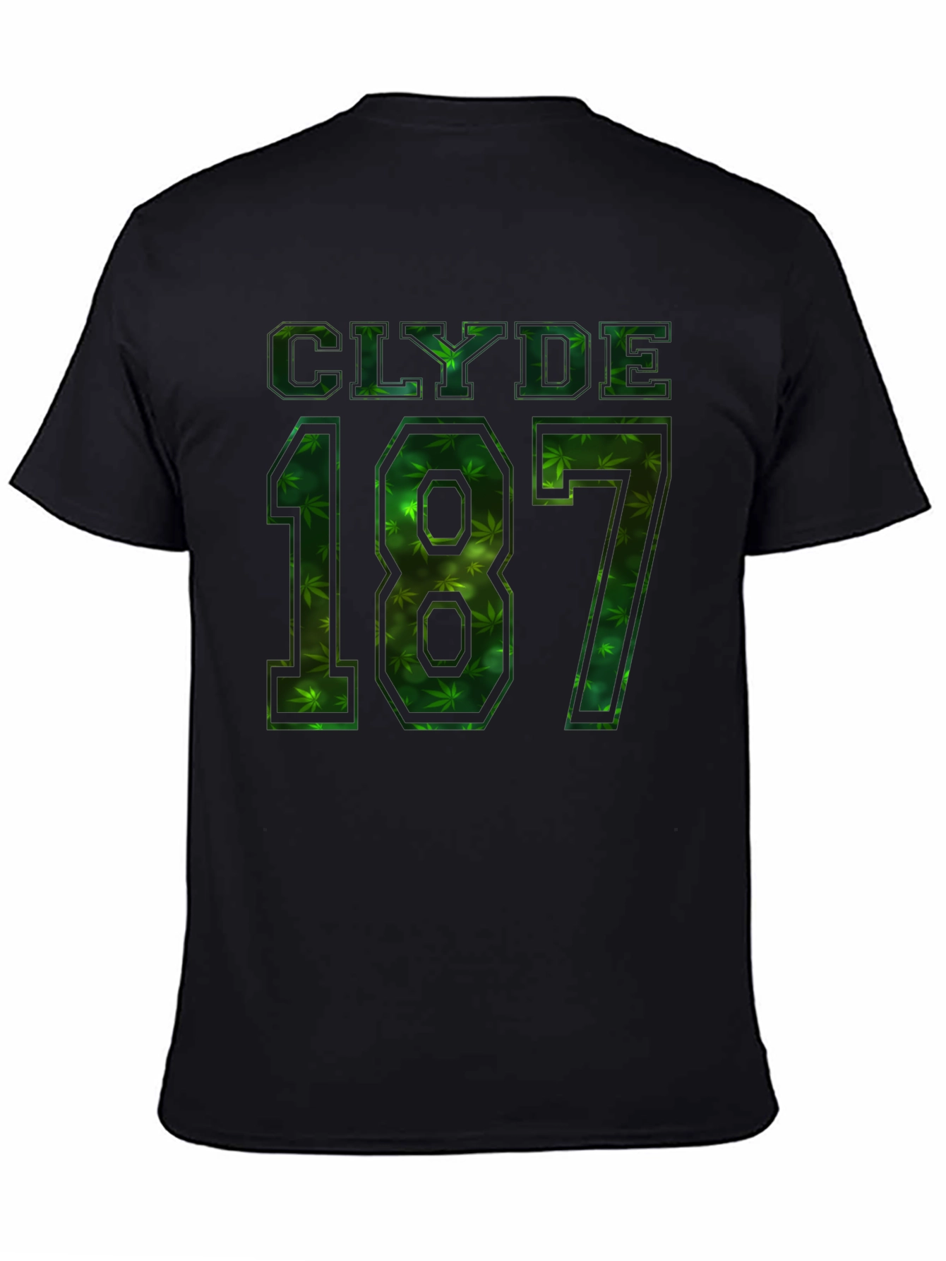Black Clyde 187 Graphic T-Shirt - Weed Leaf Design view 4
