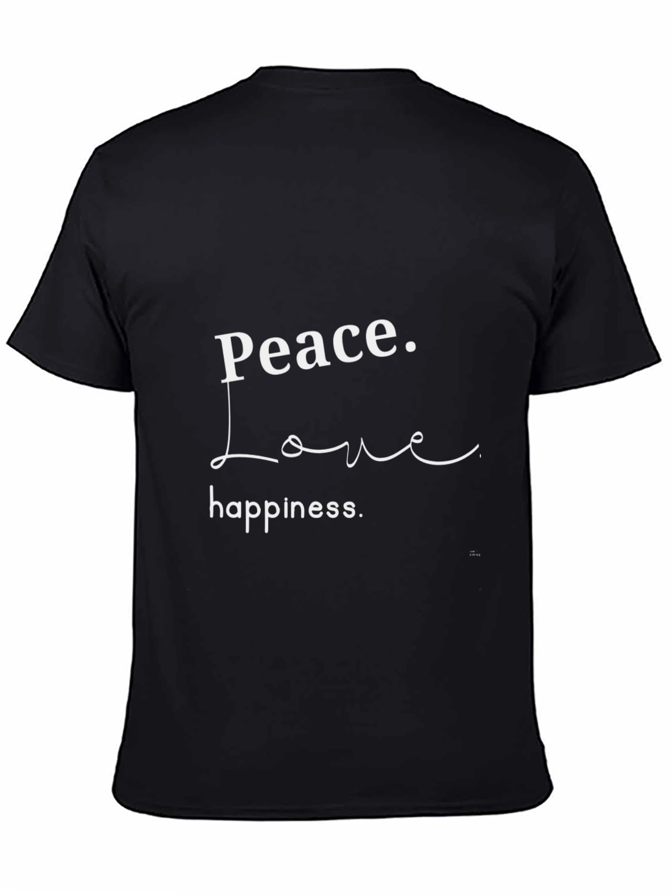 Black Peace, Love, Happiness Graphic Tee view 4