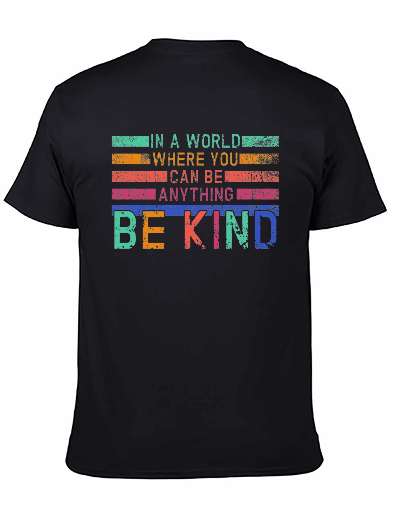 Black Be Kind Graphic T-Shirt - Inspirational Message view 4