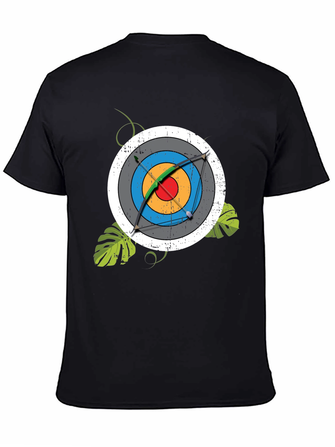 Black Archery Target Graphic Tee - Men's Black T-Shirt view 4