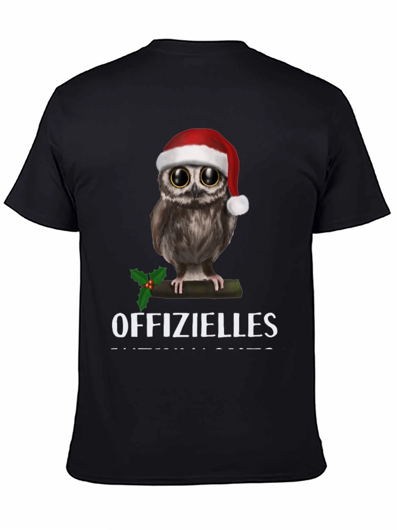 Black Festive Owl T-Shirt: Offizielles Christmas Cheer! view 4