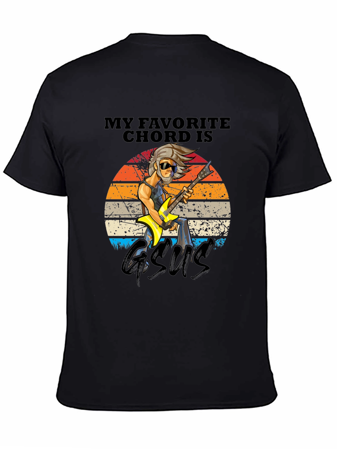 Black My Favorite Chord is GSUS Black T-Shirt view 4
