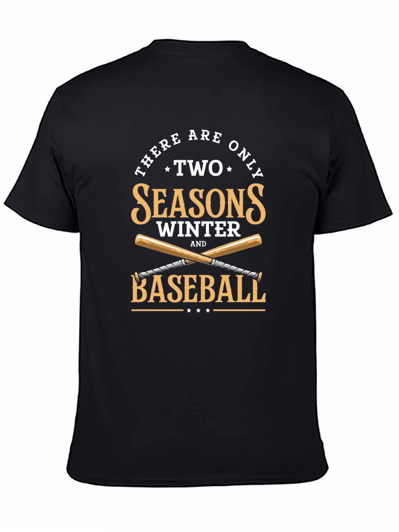 Black Two Seasons Winter and Baseball T-Shirt view 4