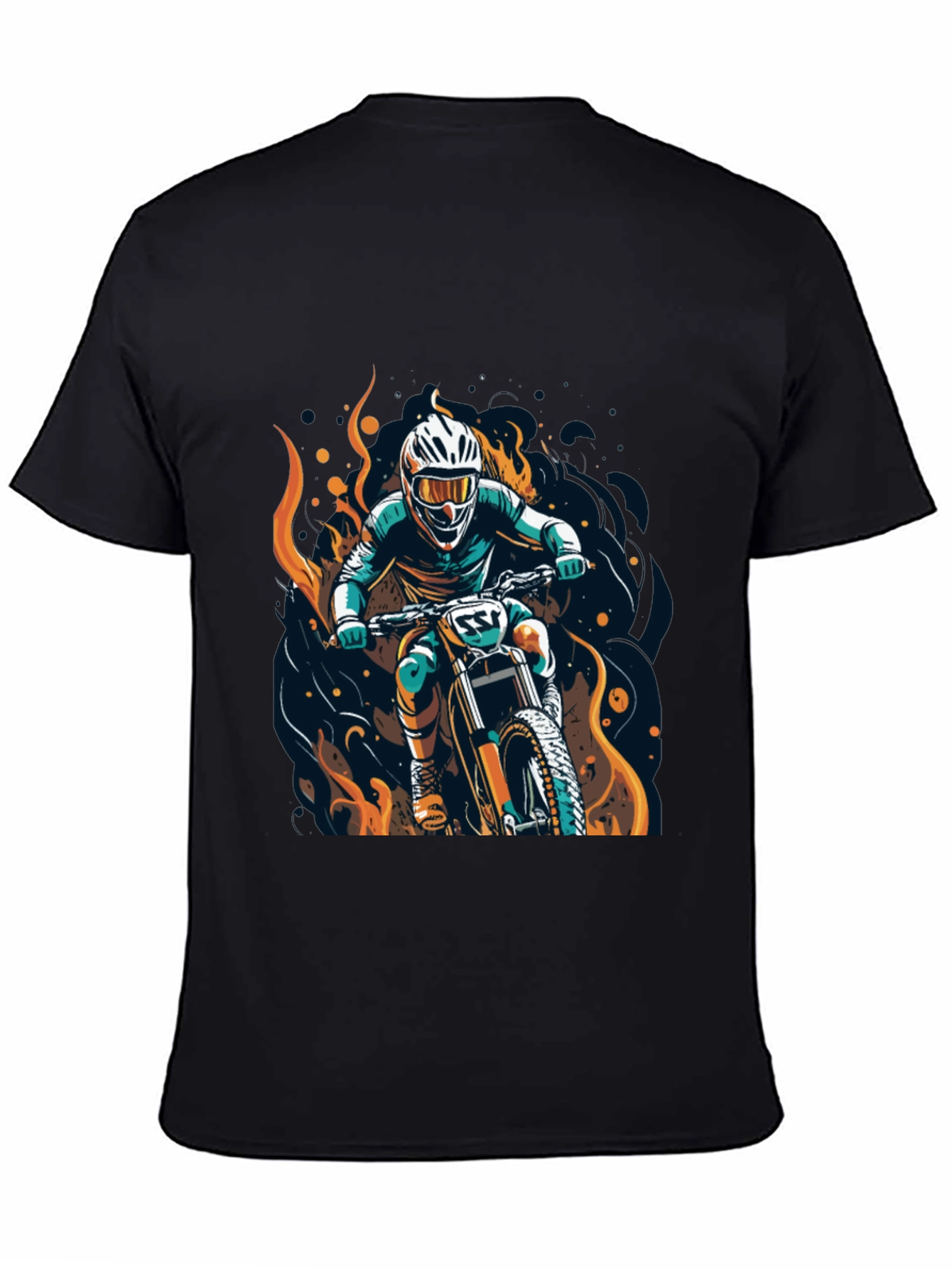 Black Motocross Rider Graphic Tee view 4