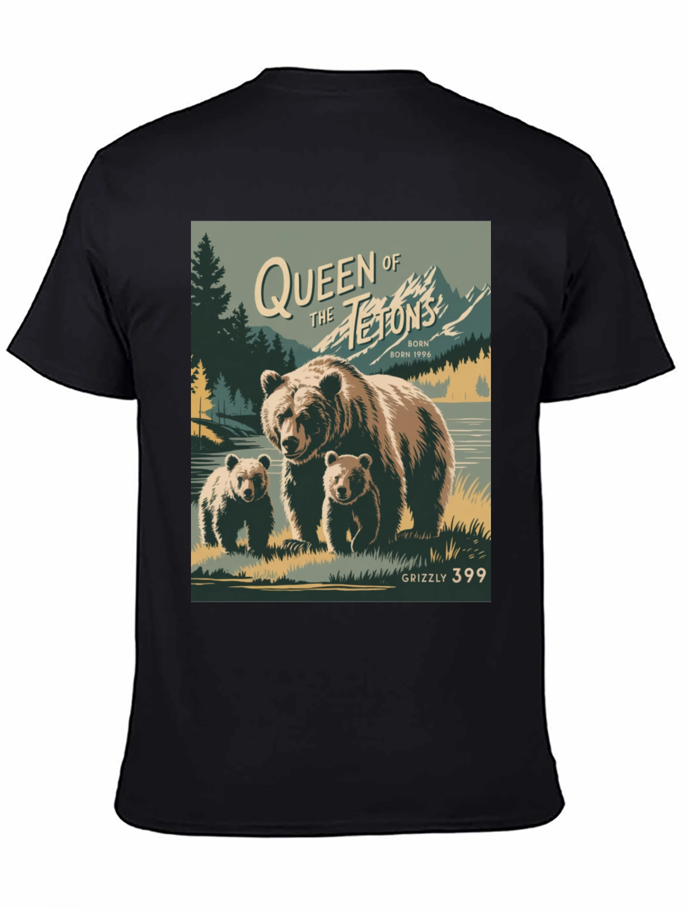 Black Queen of the Tetons Grizzly Bear T-Shirt view 4