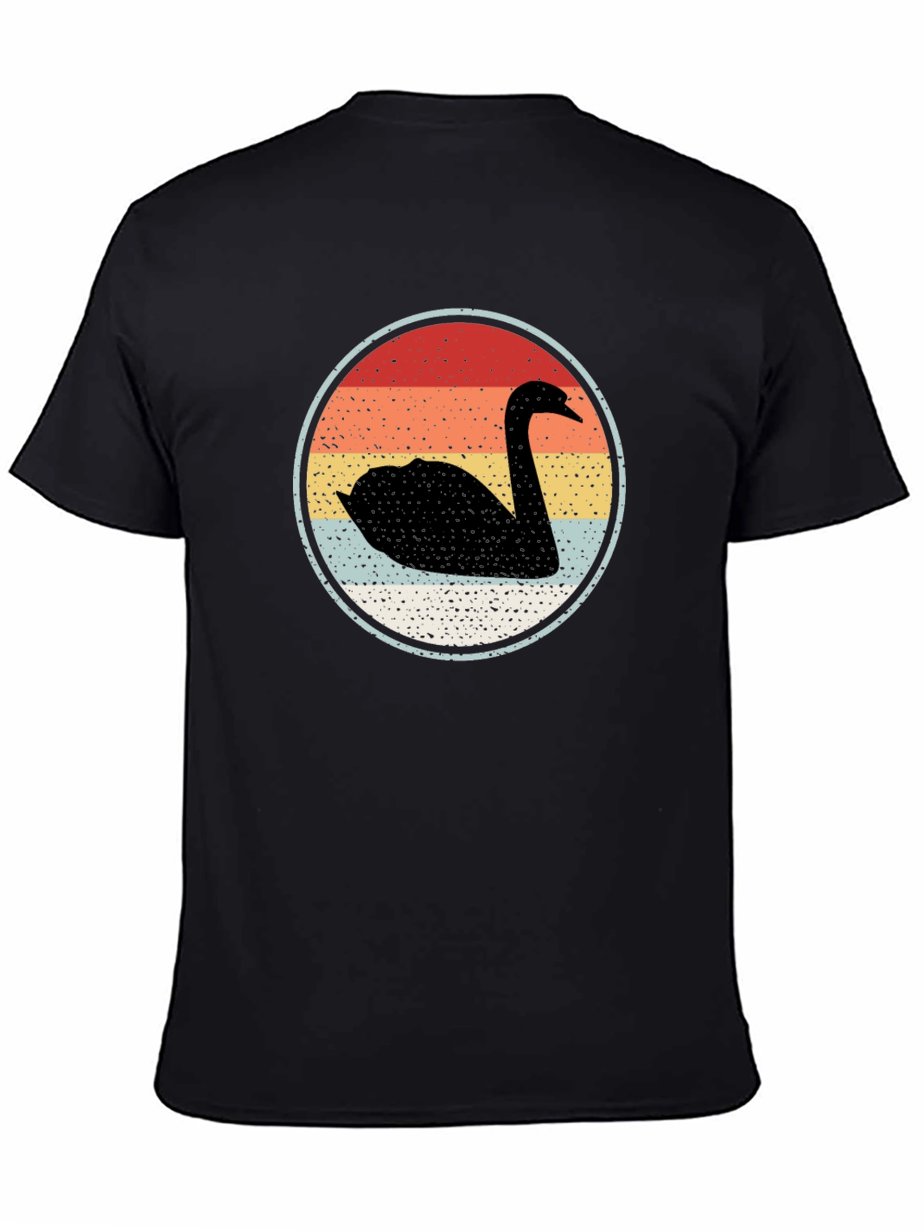 Black Retro Swan Graphic Tee view 4